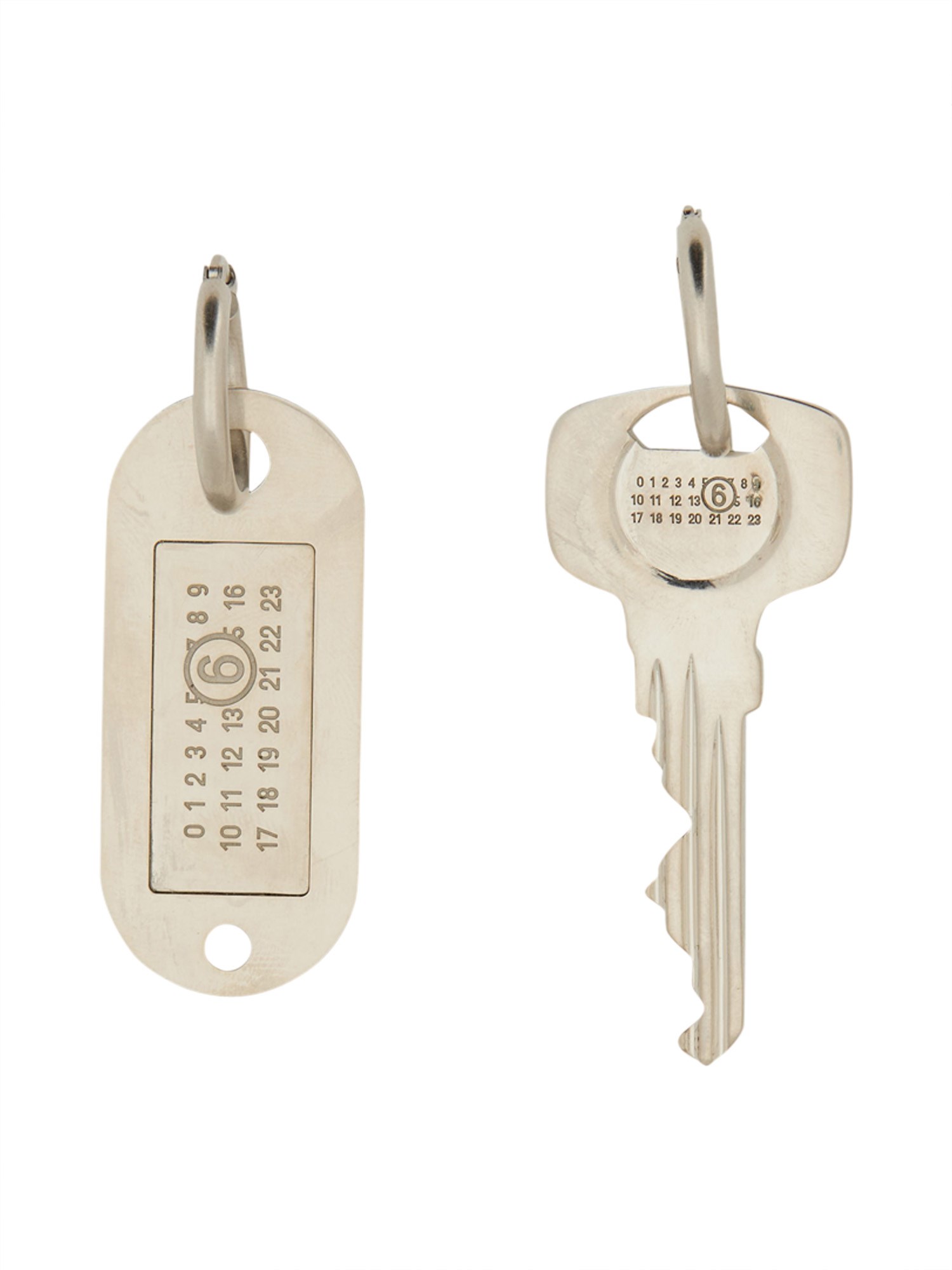 Shop Mm6 Maison Margiela "key" Earrings In Silver