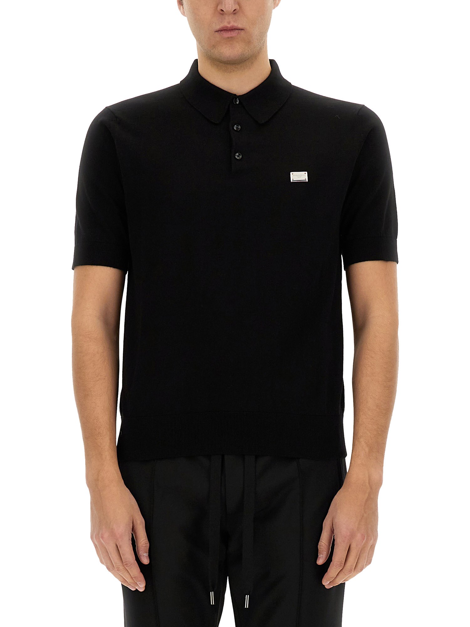 Dolce & Gabbana Polo With Logo In Brown