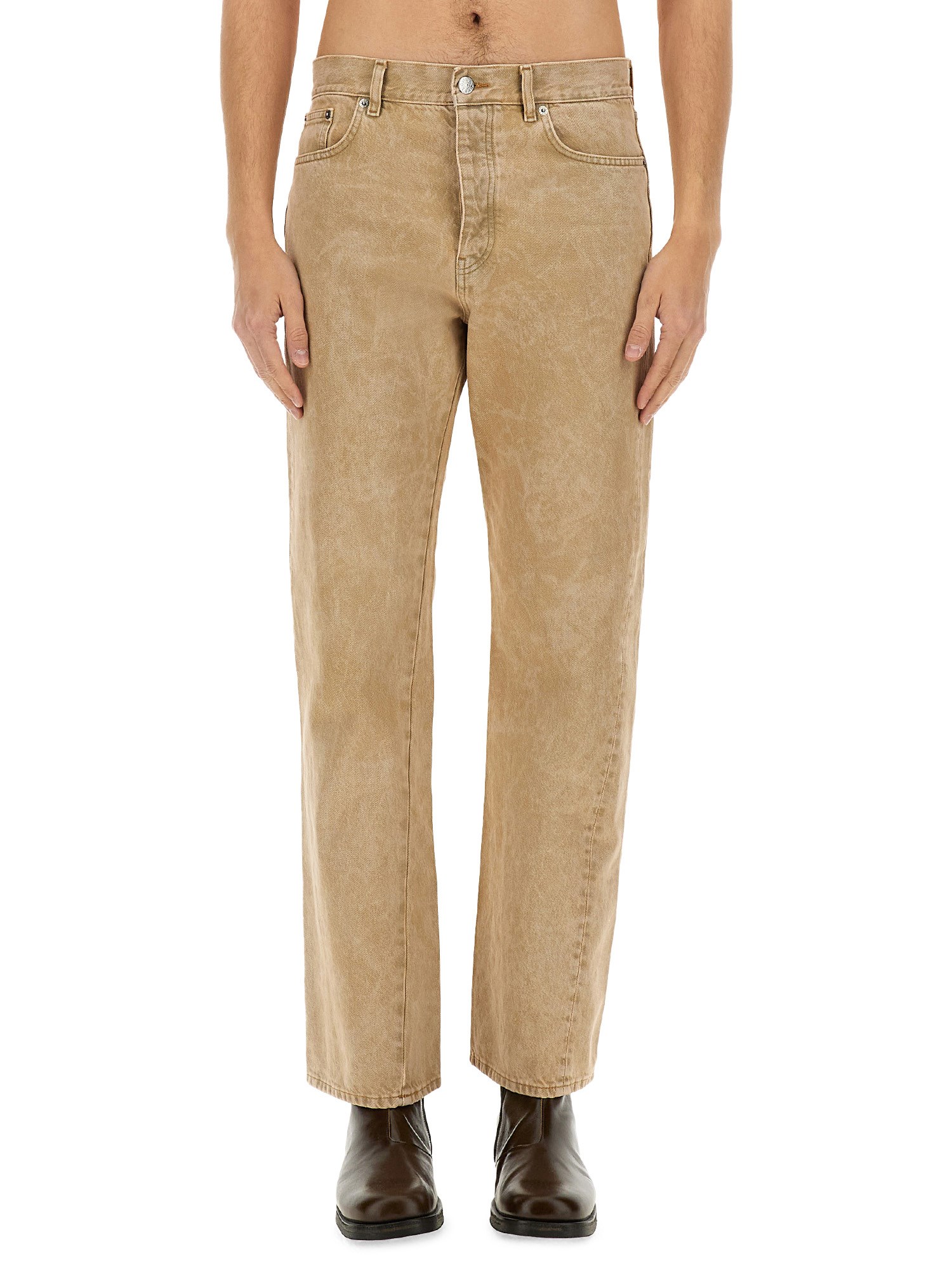 Sunflower Belt Loop Denim Trousers In Beige