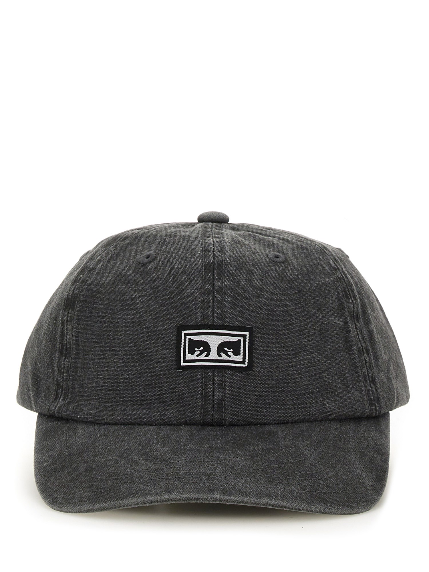 Obey Icon Eyes Pigment 6 Panel Baseball Hat In Black