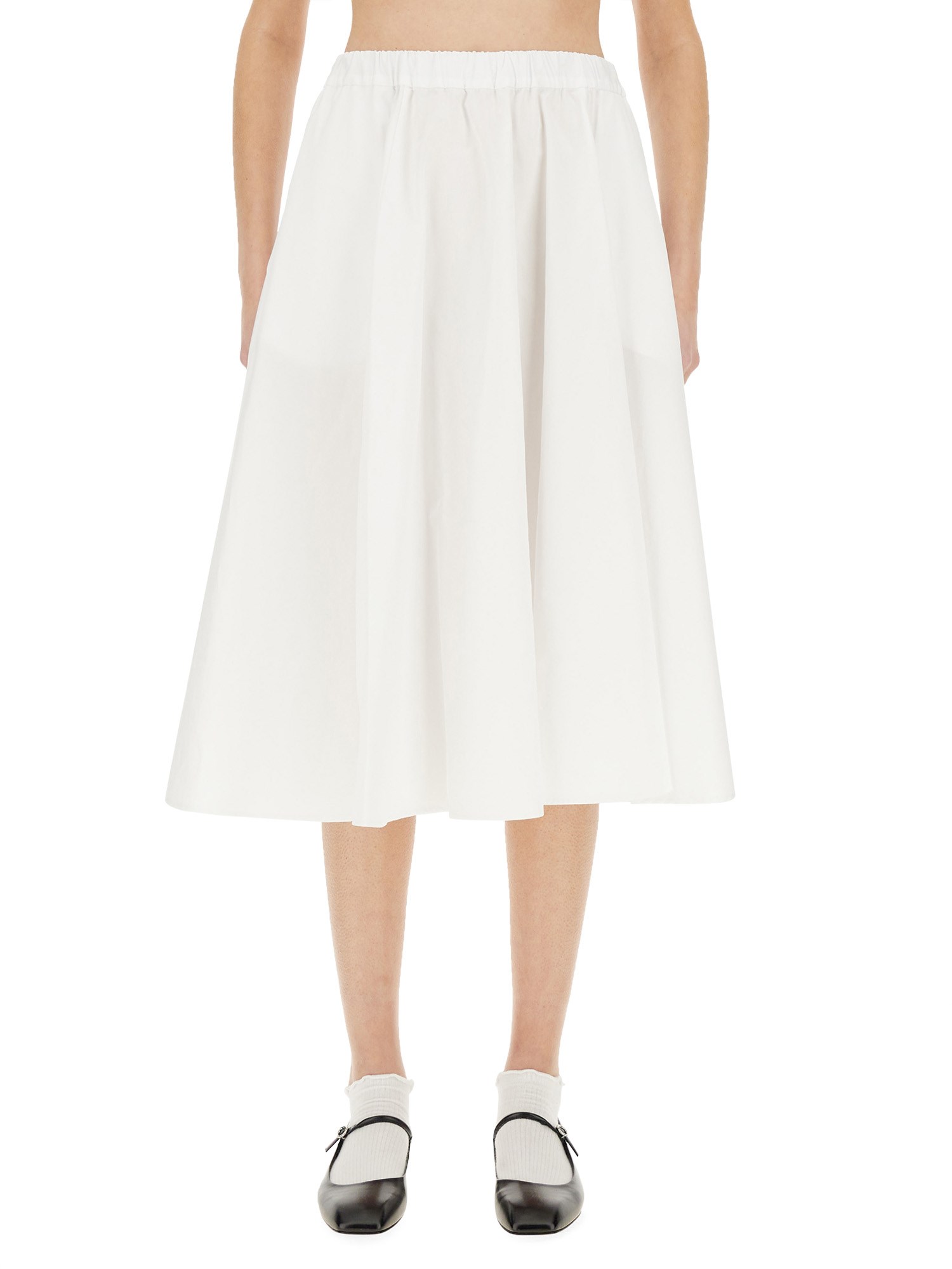 Aspesi Cotton Midi Skirt In White