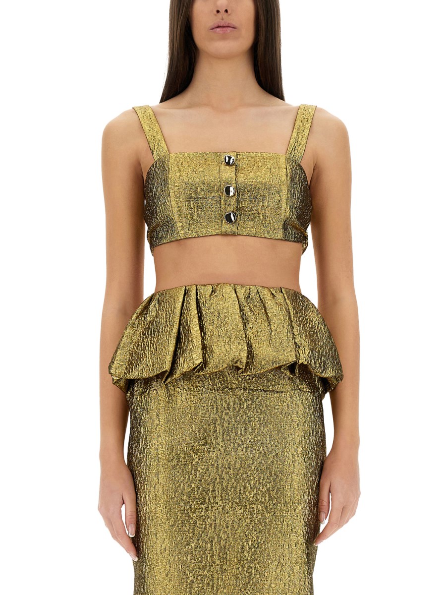 CROP TOP IN JACQUARD METALLIZZATO