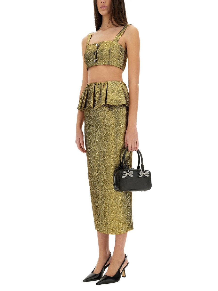 CROP TOP IN JACQUARD METALLIZZATO