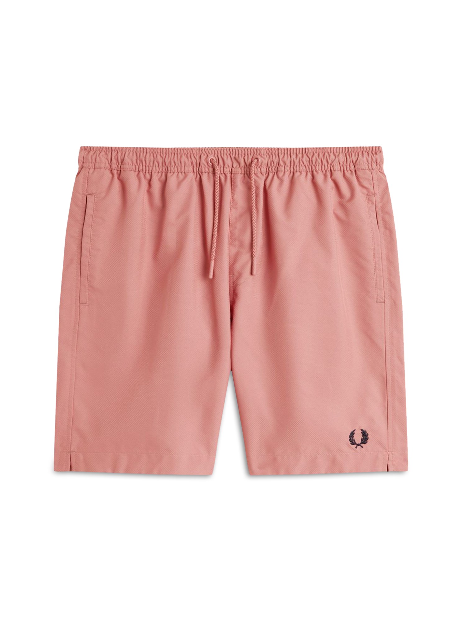 Fred Perry Elastic Waistband Swim Shorts Pockets In Pink