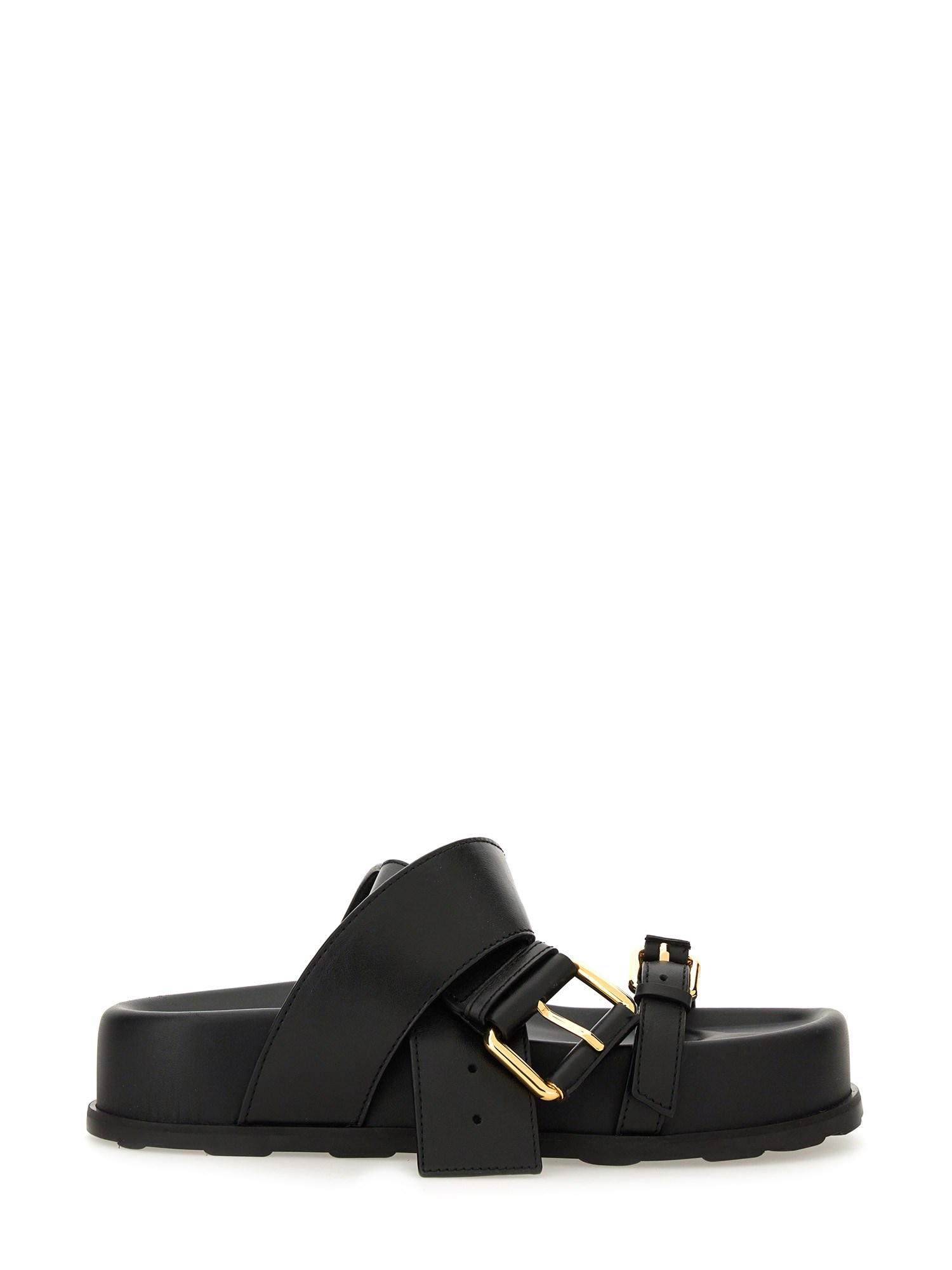 moschino sandal with woven buckle
