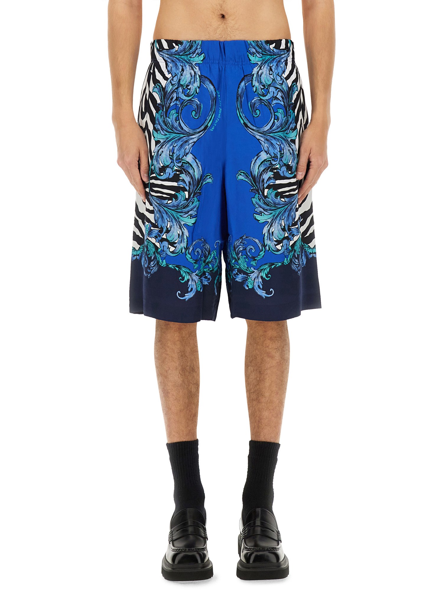 versace jeans couture viscose shorts