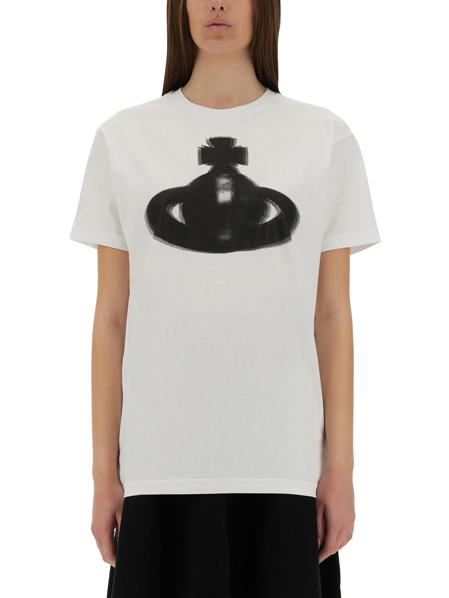 Shop Vivienne Westwood "halftone Orb" T-shirt In White