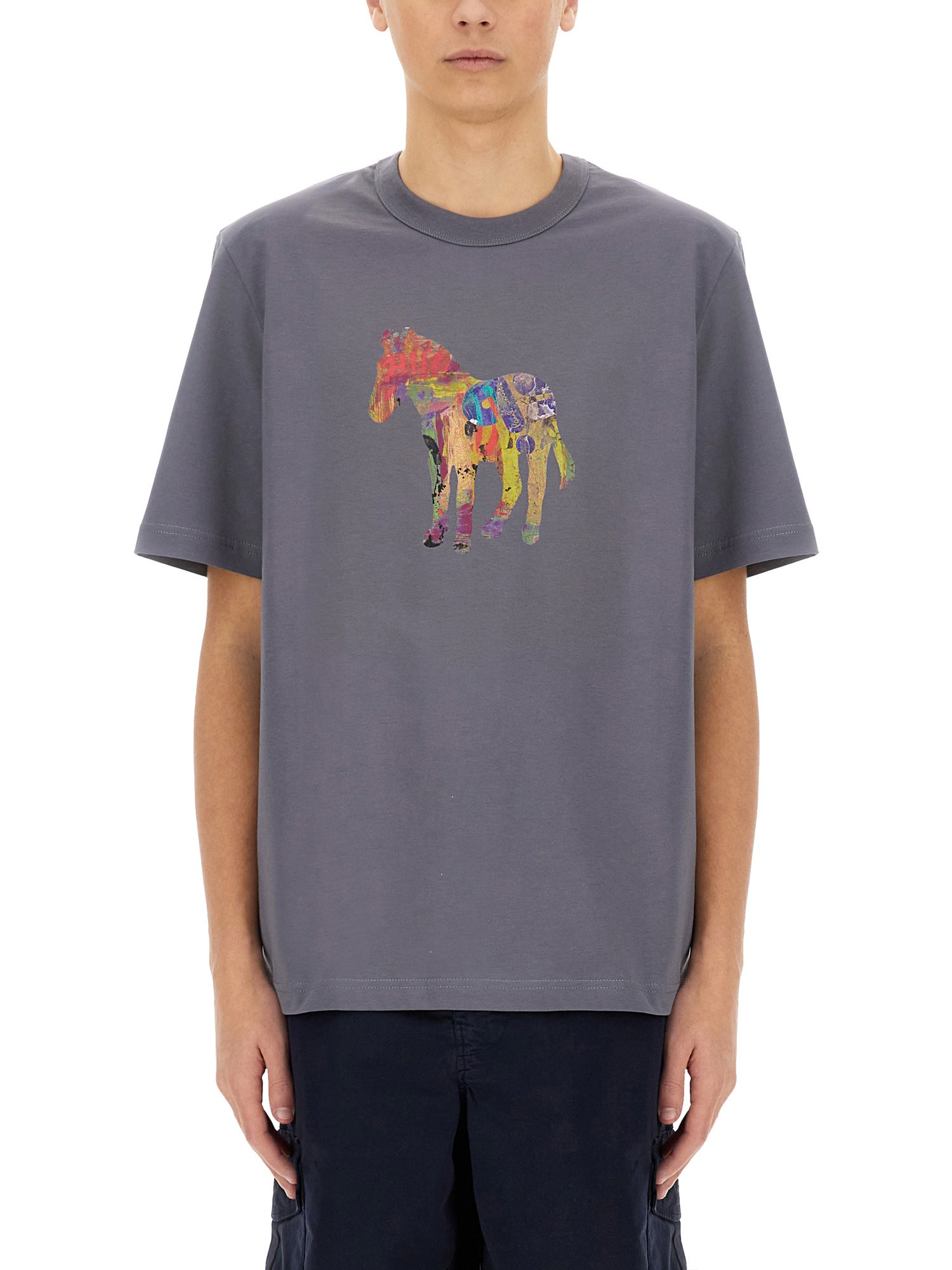 Shop Ps By Paul Smith "zebra" T-shirt In Grey