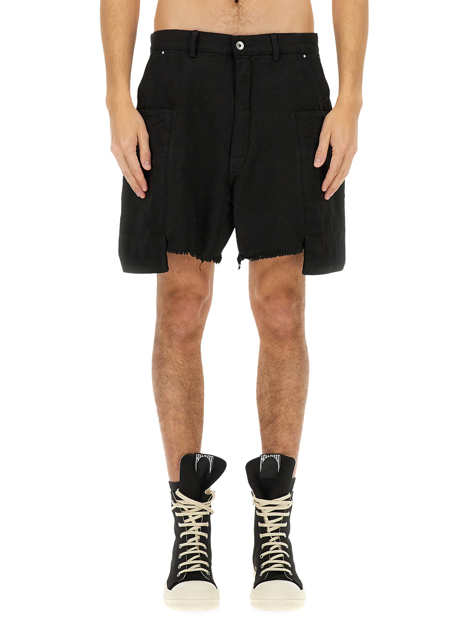 Rick Owens Drkshdw Bermuda Cargo In Black