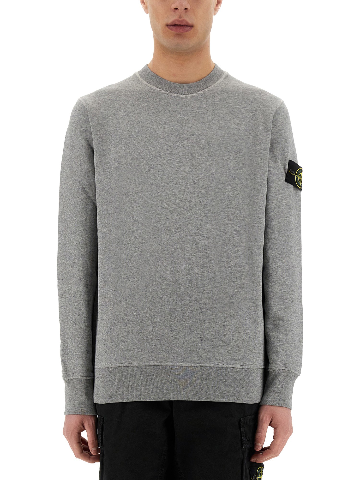 Stone Island Sweatshirt With Logo In Grey