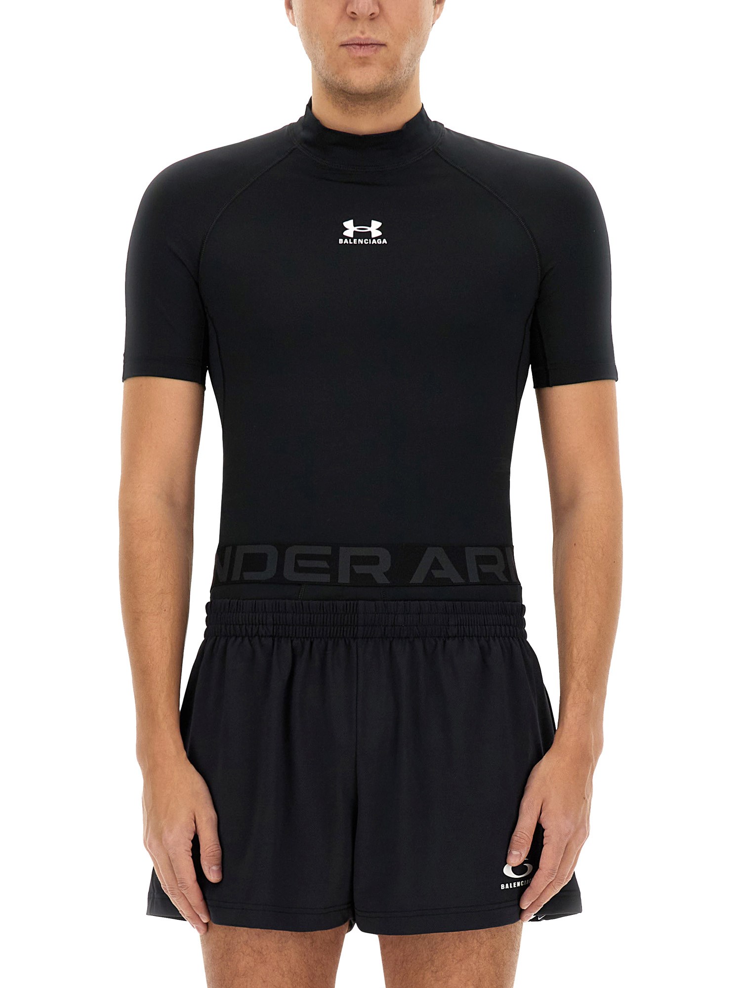 【BALENCIAGA】Under Armour Mock Neck T-shirt Tシャツ BALENCIAGA | x Under Armour Mock Neck Logo Cotton T-Shirt