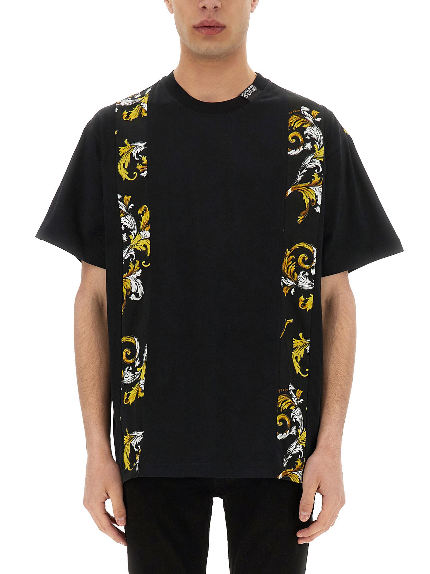 VERSACE JEANS COUTURE REGULAR FIT T-SHIRT OUTLINE BAROQUE 