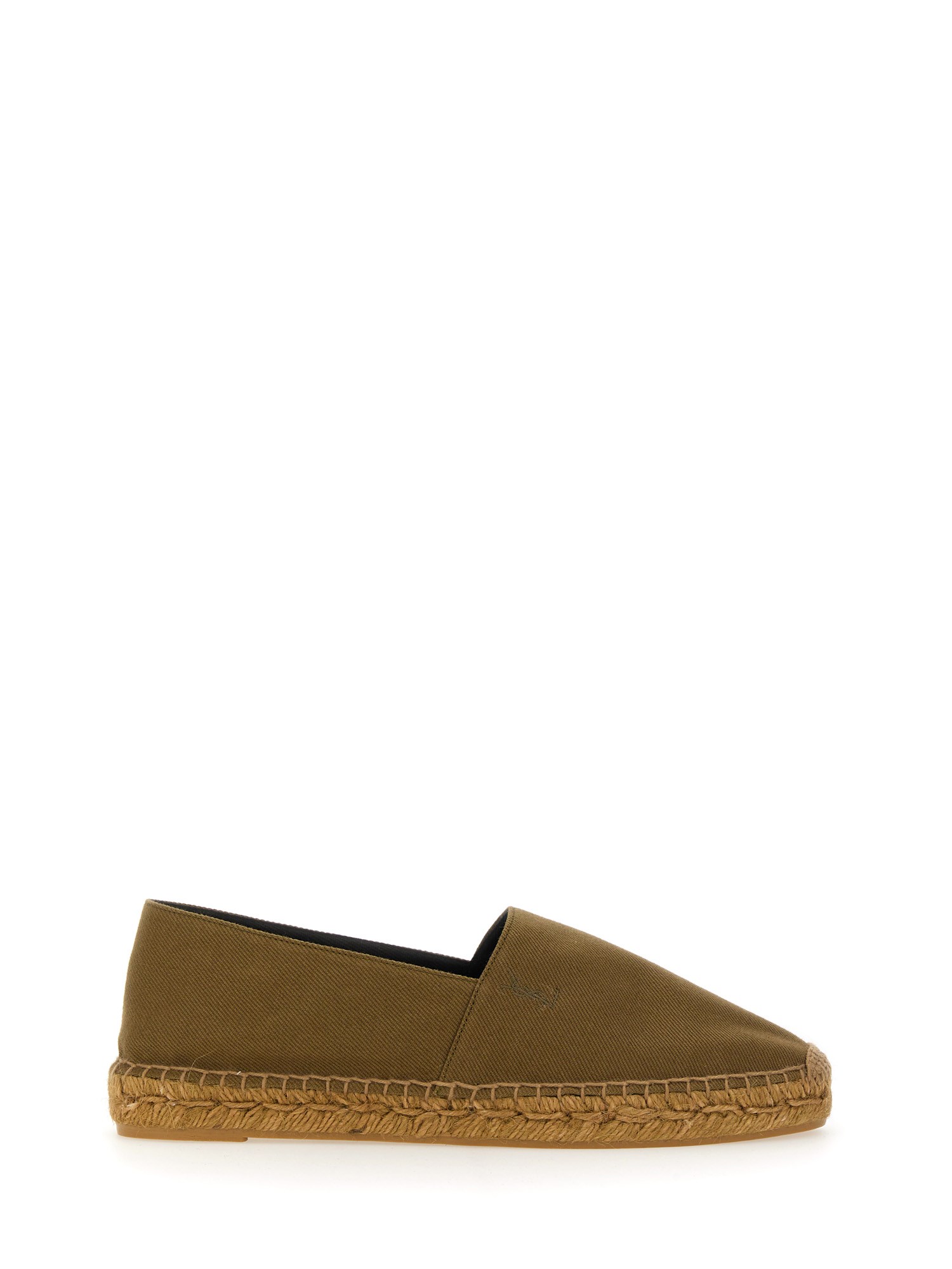 Saint Laurent Espadrille In Gabardine In Green