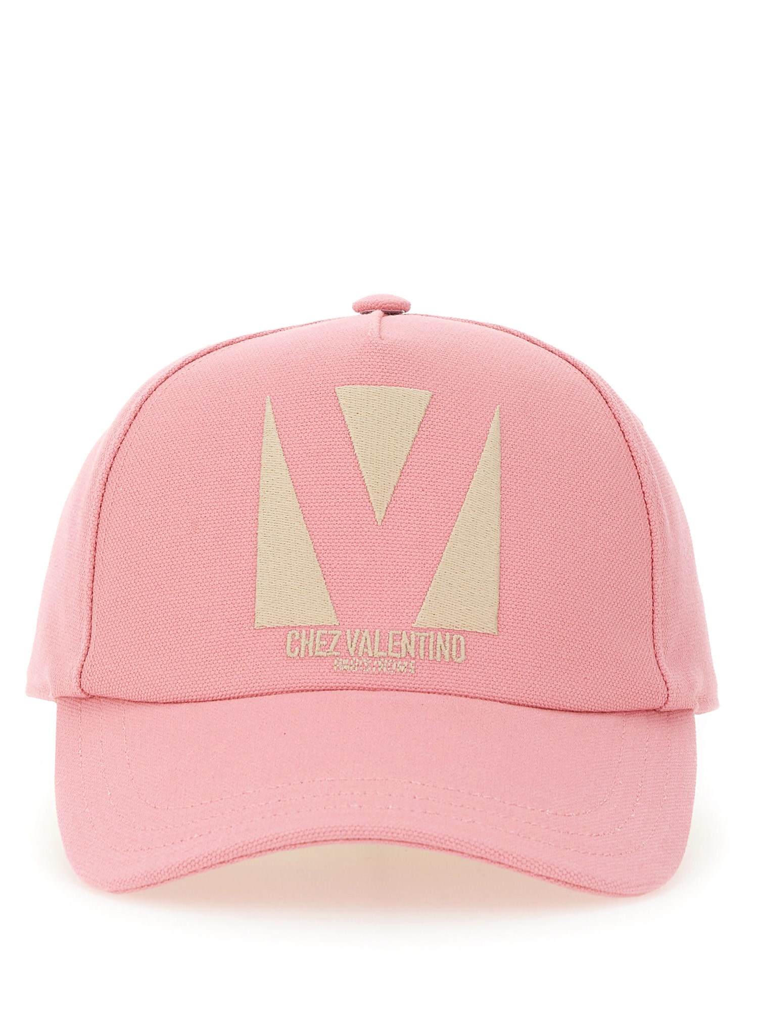 Valentino Pink Cotton Baseball Cap In Pink
