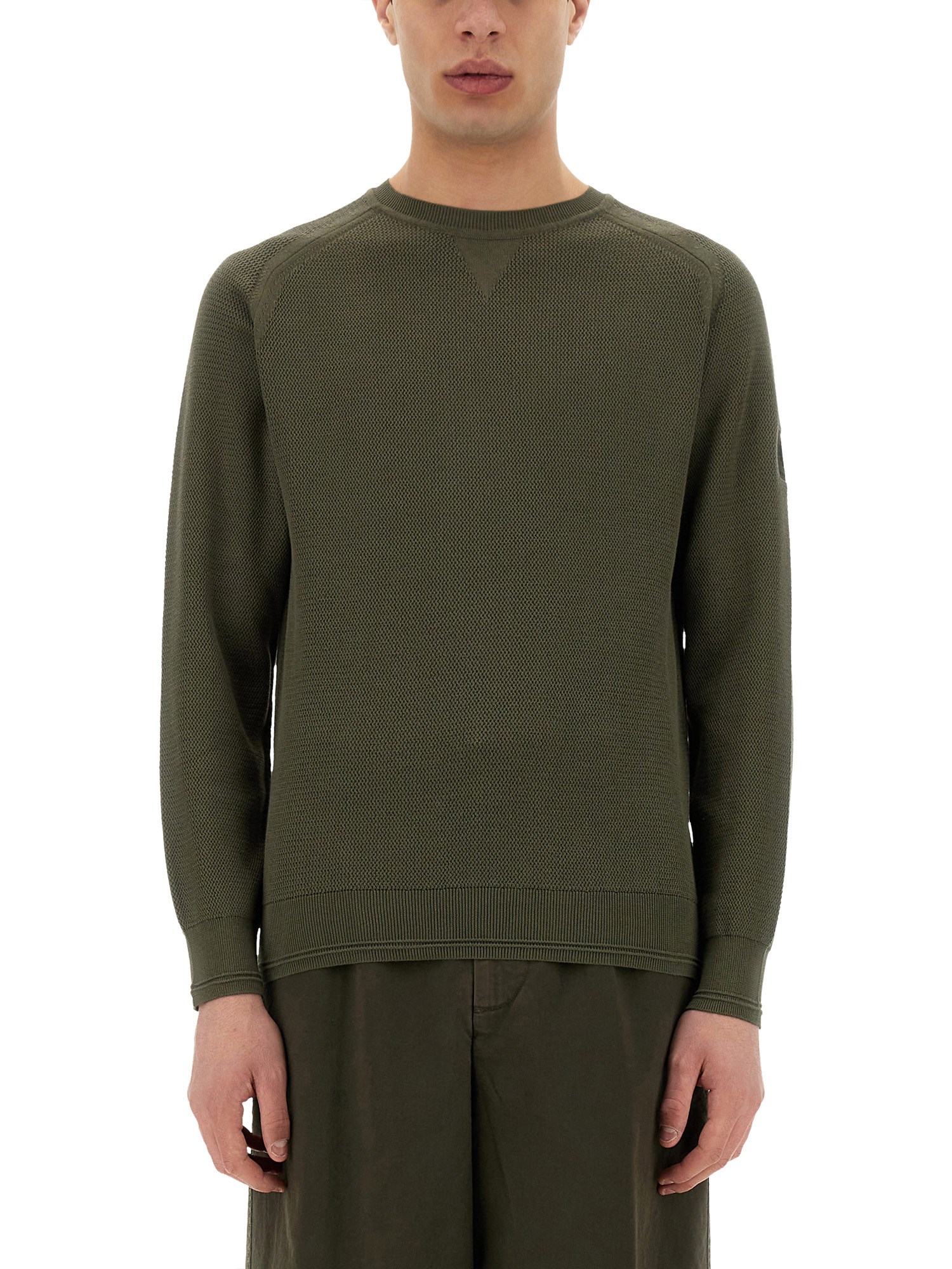 Belstaff Textured Cotton Jersey Sweater In Green