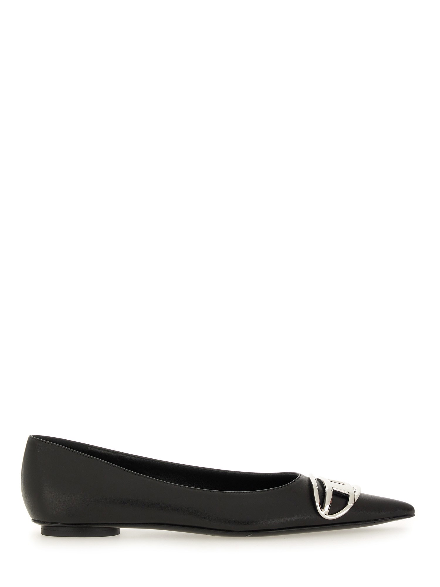 Diesel D-venus-ballerina Flats In Nappa Leather In Black
