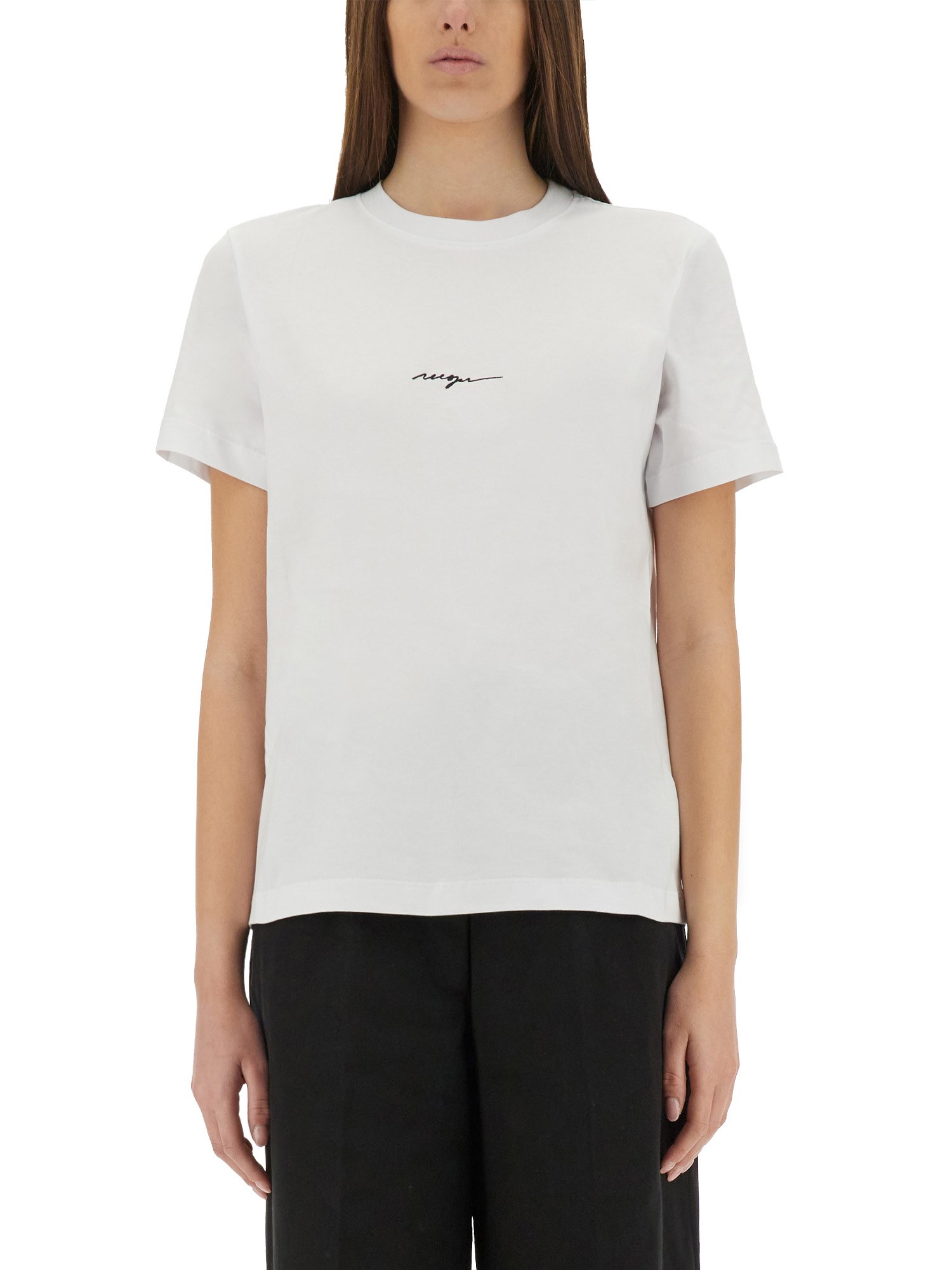Msgm T-shirt With Logo In White