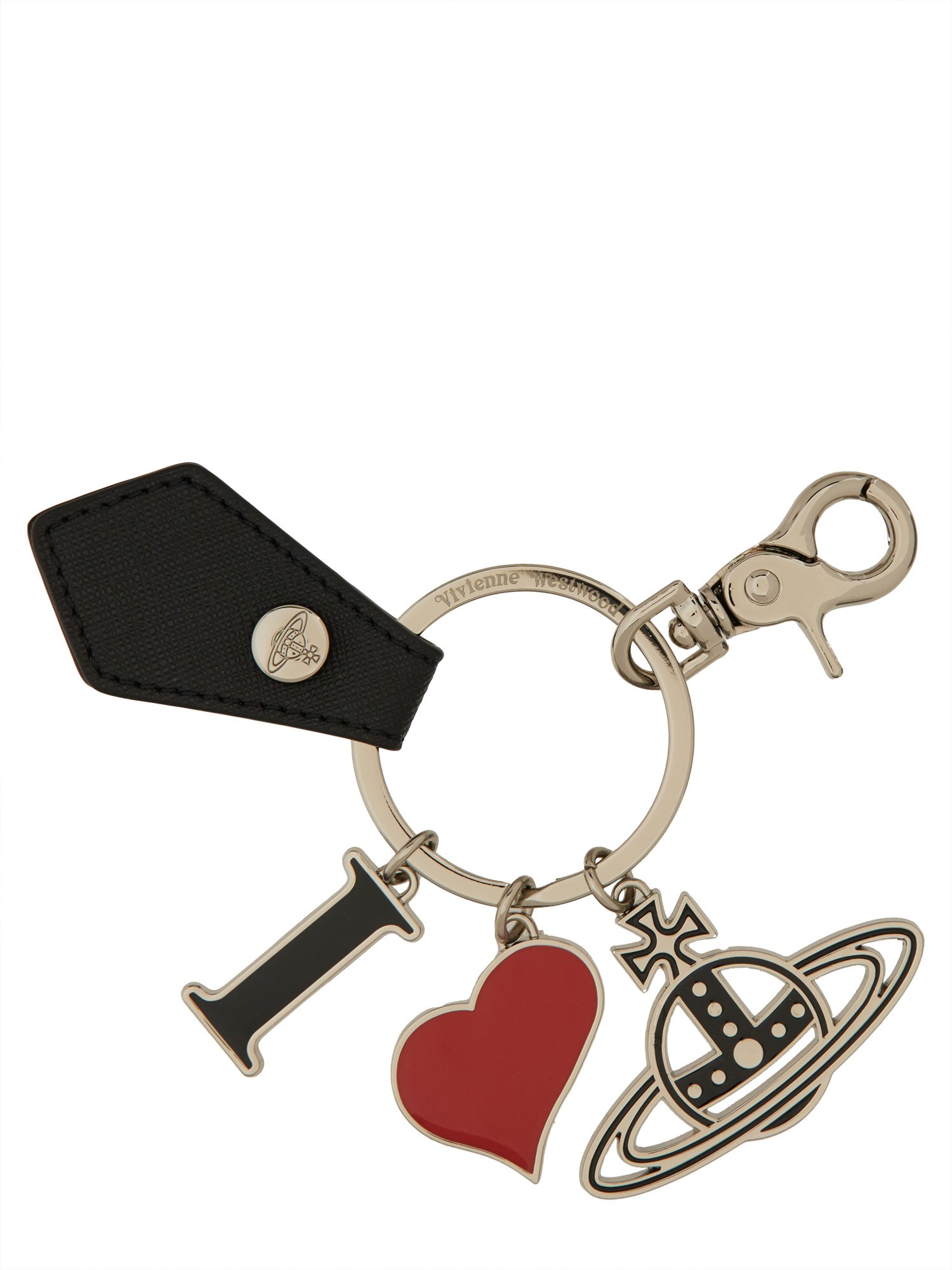 Vivienne Westwood "i Love Orb" Keychain In Black