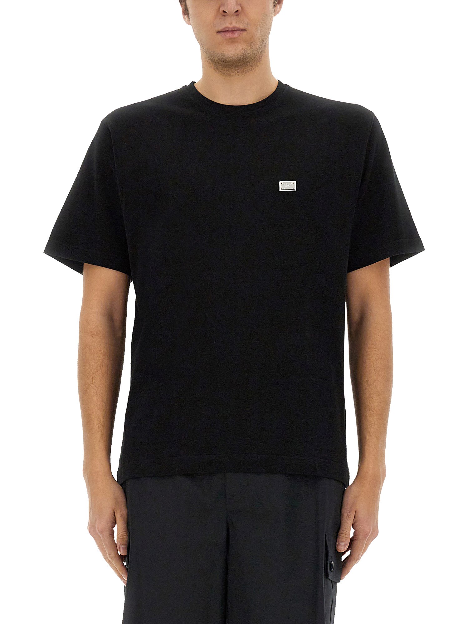dolce & gabbana cotton t-shirt with plaque