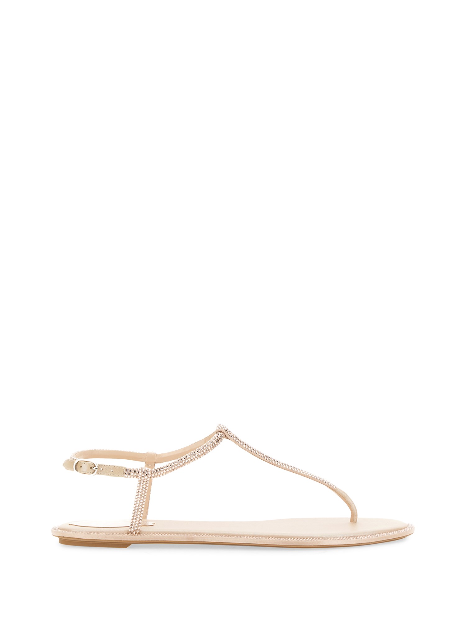 René Caovilla Diana Crystal-embellished Flat Sandals In Powder
