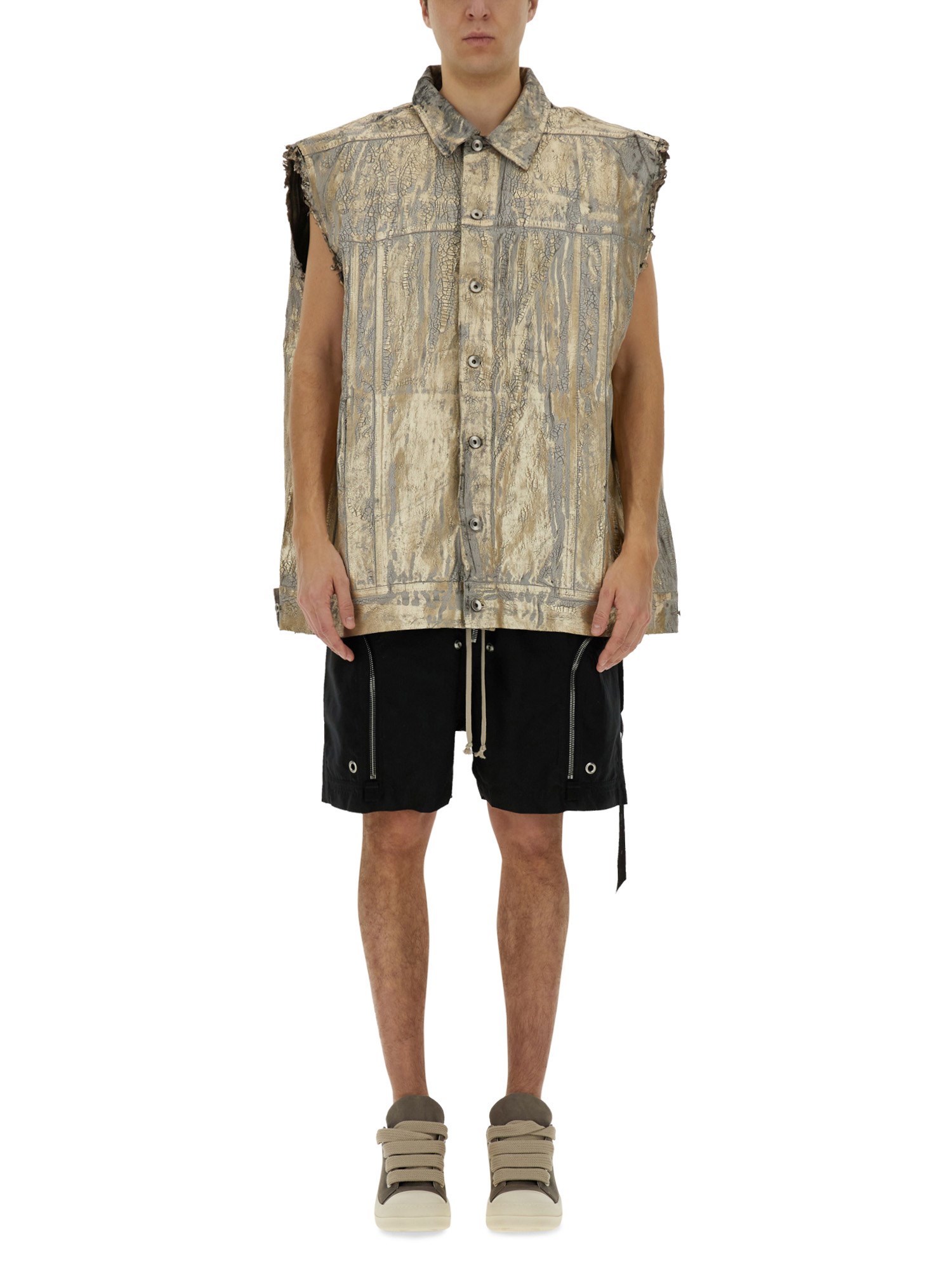 Rick Owens Drkshdw Jumbo Cotton Gilet In Gold