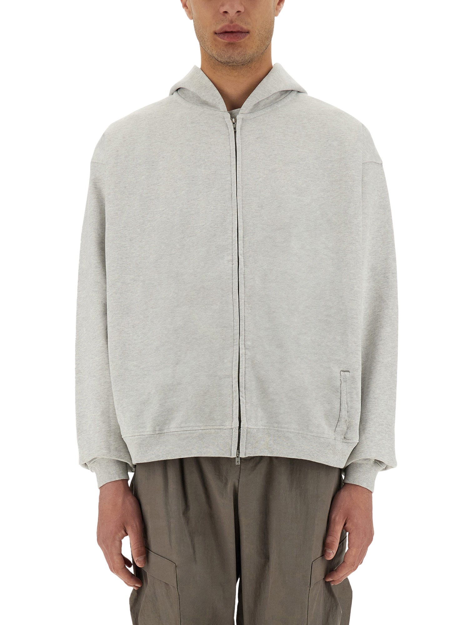 Represent Initial Hooded And Zippered Sweatshirt In Grey