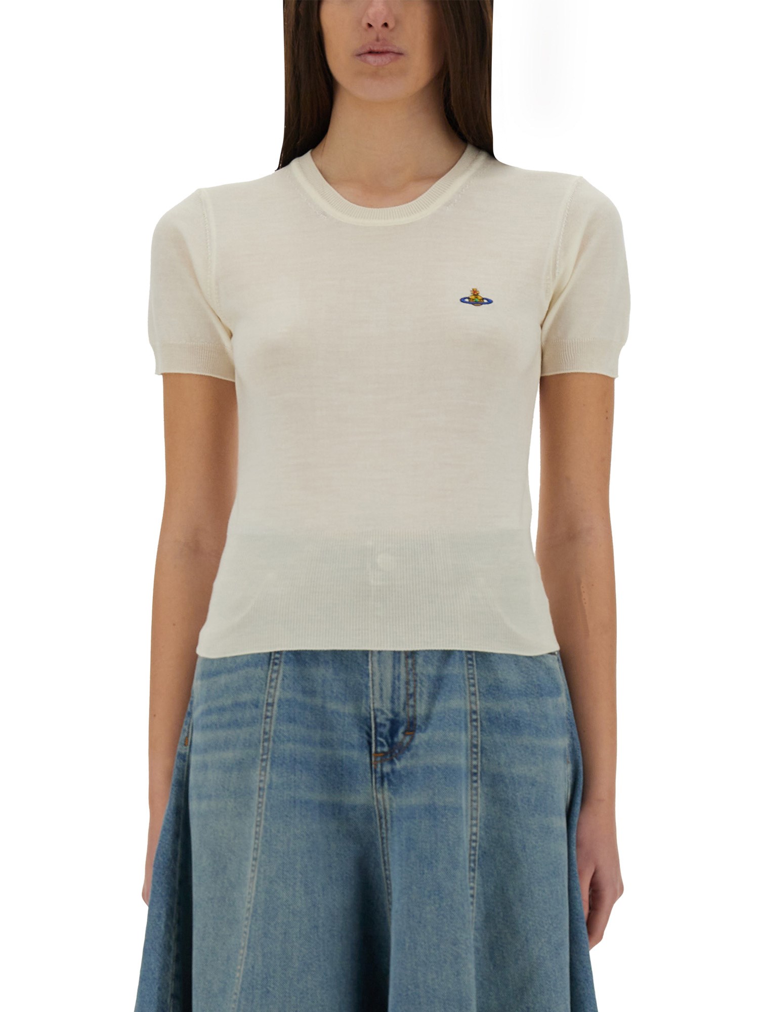 Shop Vivienne Westwood Top "bea" In Ivory