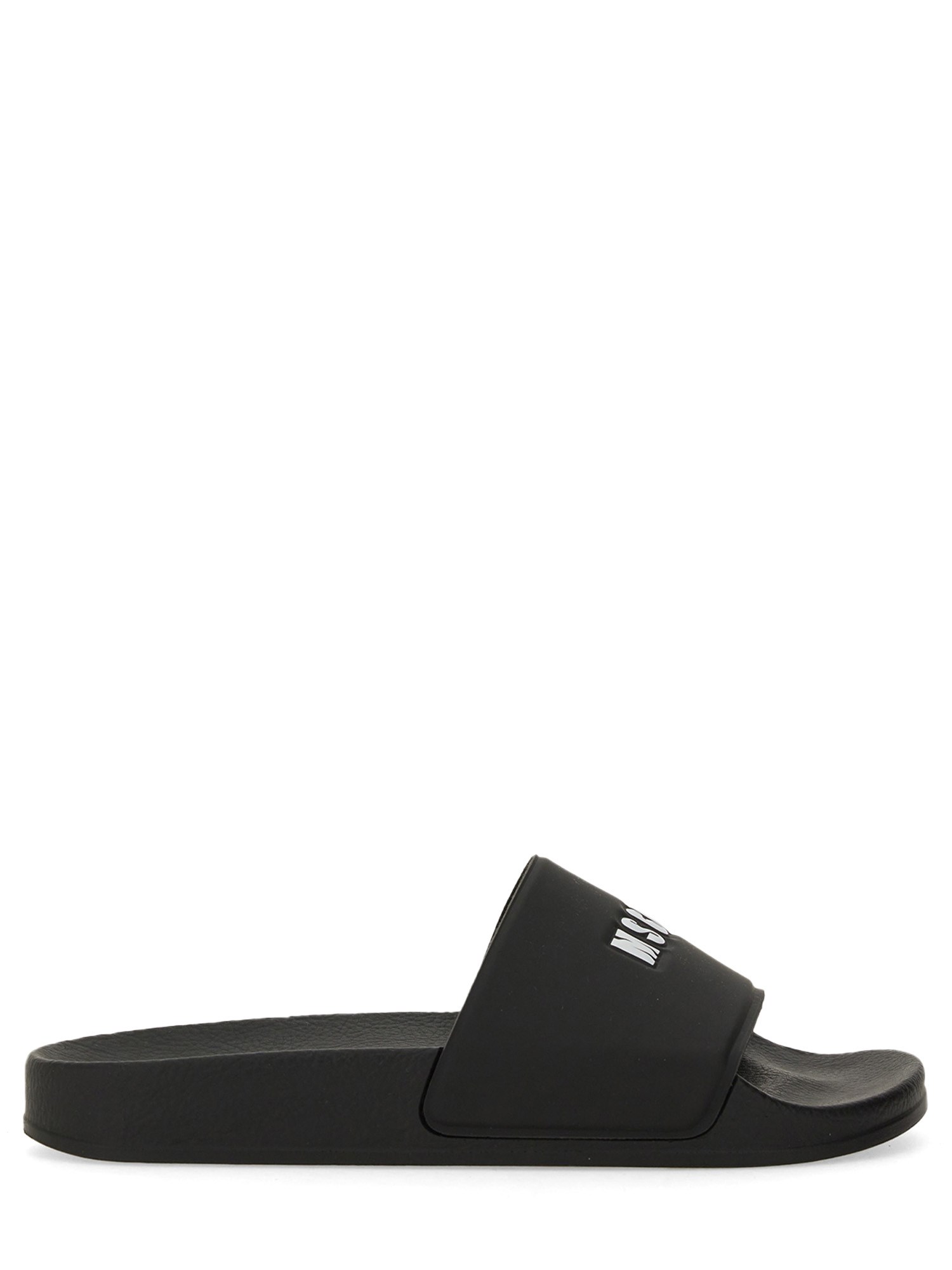 Msgm 15mm Rubber Pool Slide Sandals In Black