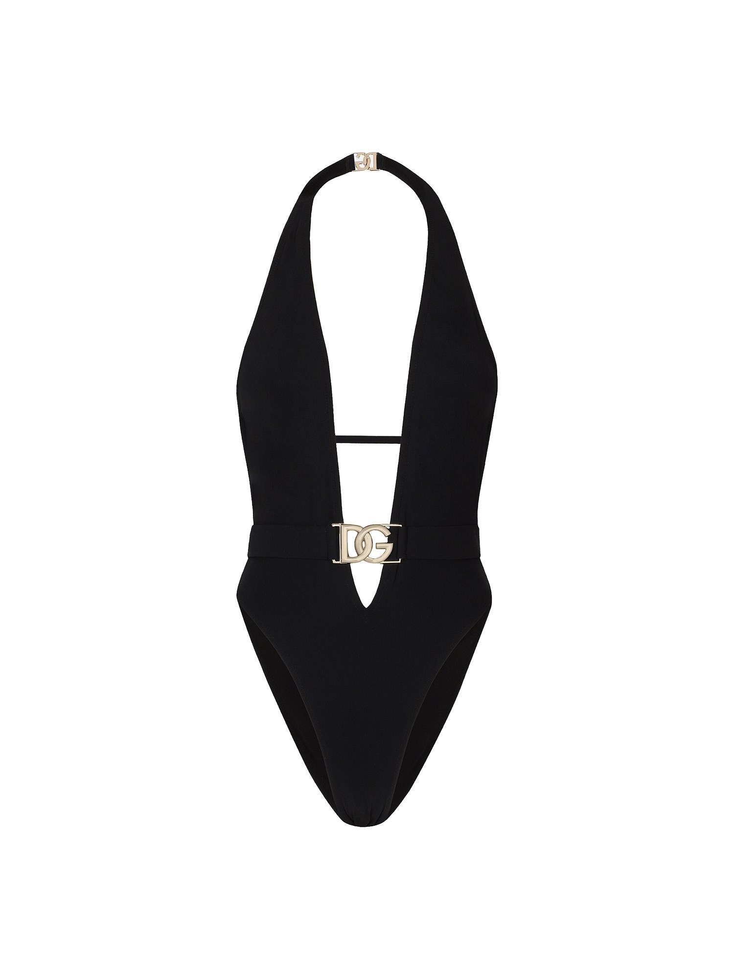 Dolce & Gabbana Dg One-piece Swimsuit In Black