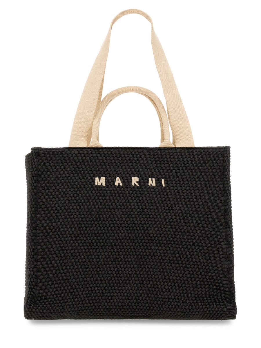 BORSA TOTE LARGE IN TESSUTO EFFETTO RAFIA