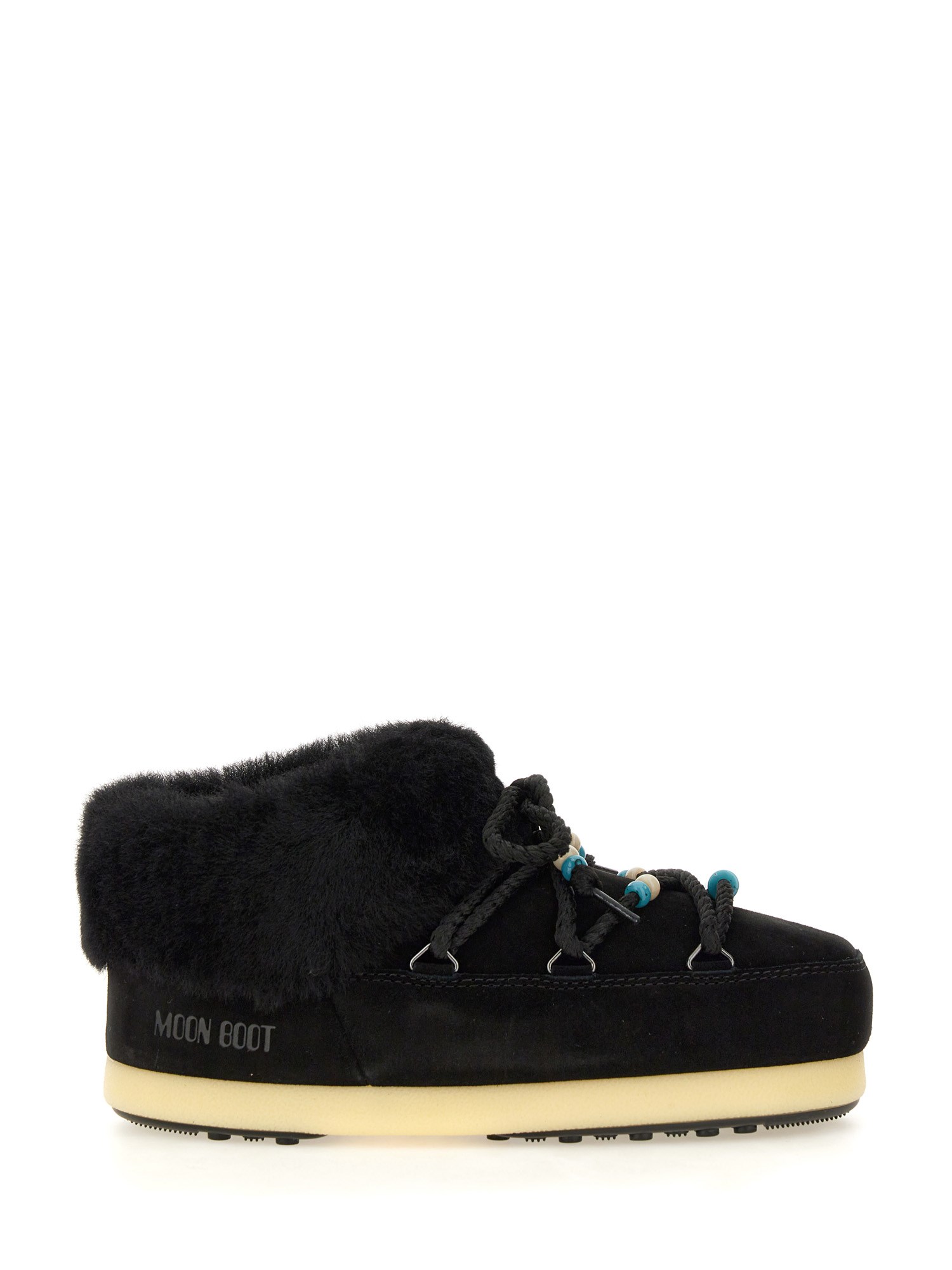 Shop Moon Boot Mule In Suede In Black
