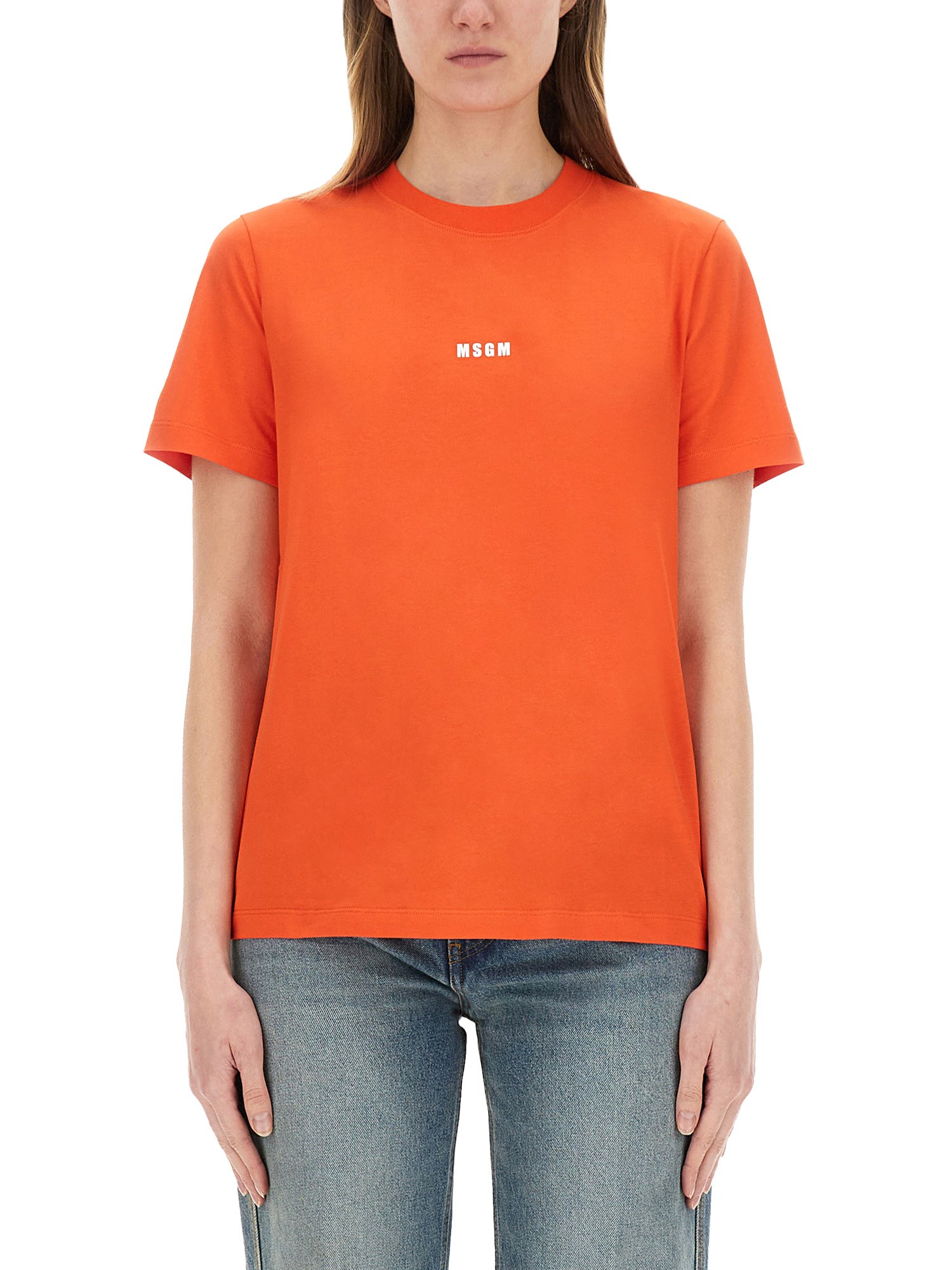 Msgm T-shirt With Logo In Red