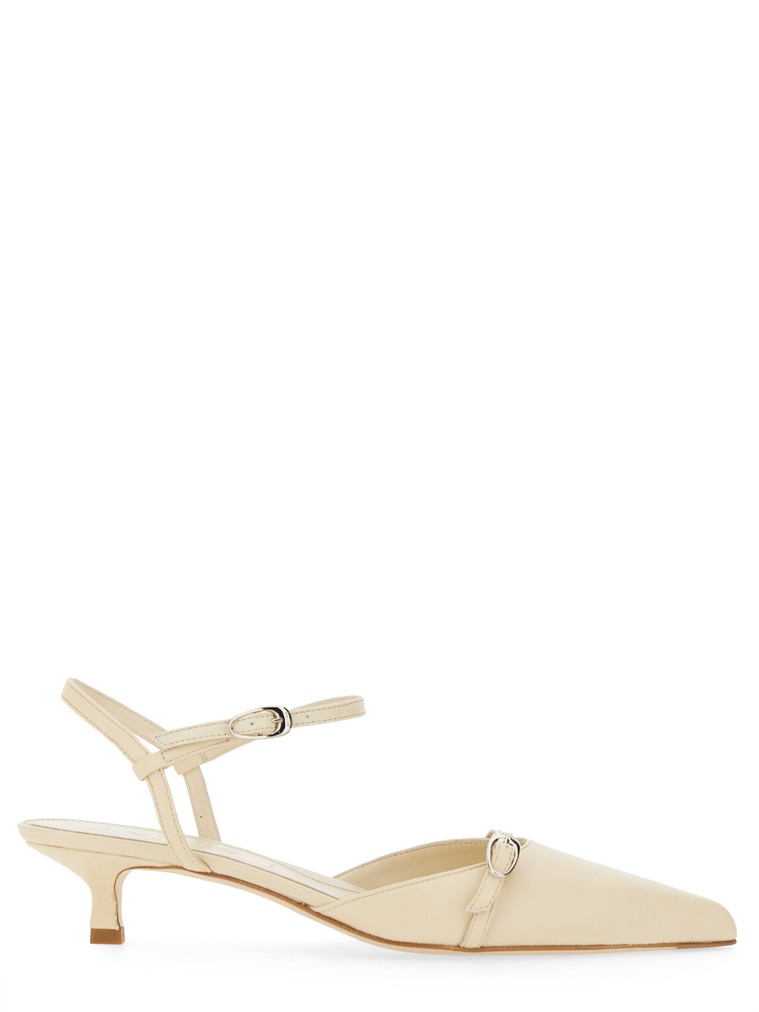 Aeyde Melia Nappa Leather Slingback Pumps In White