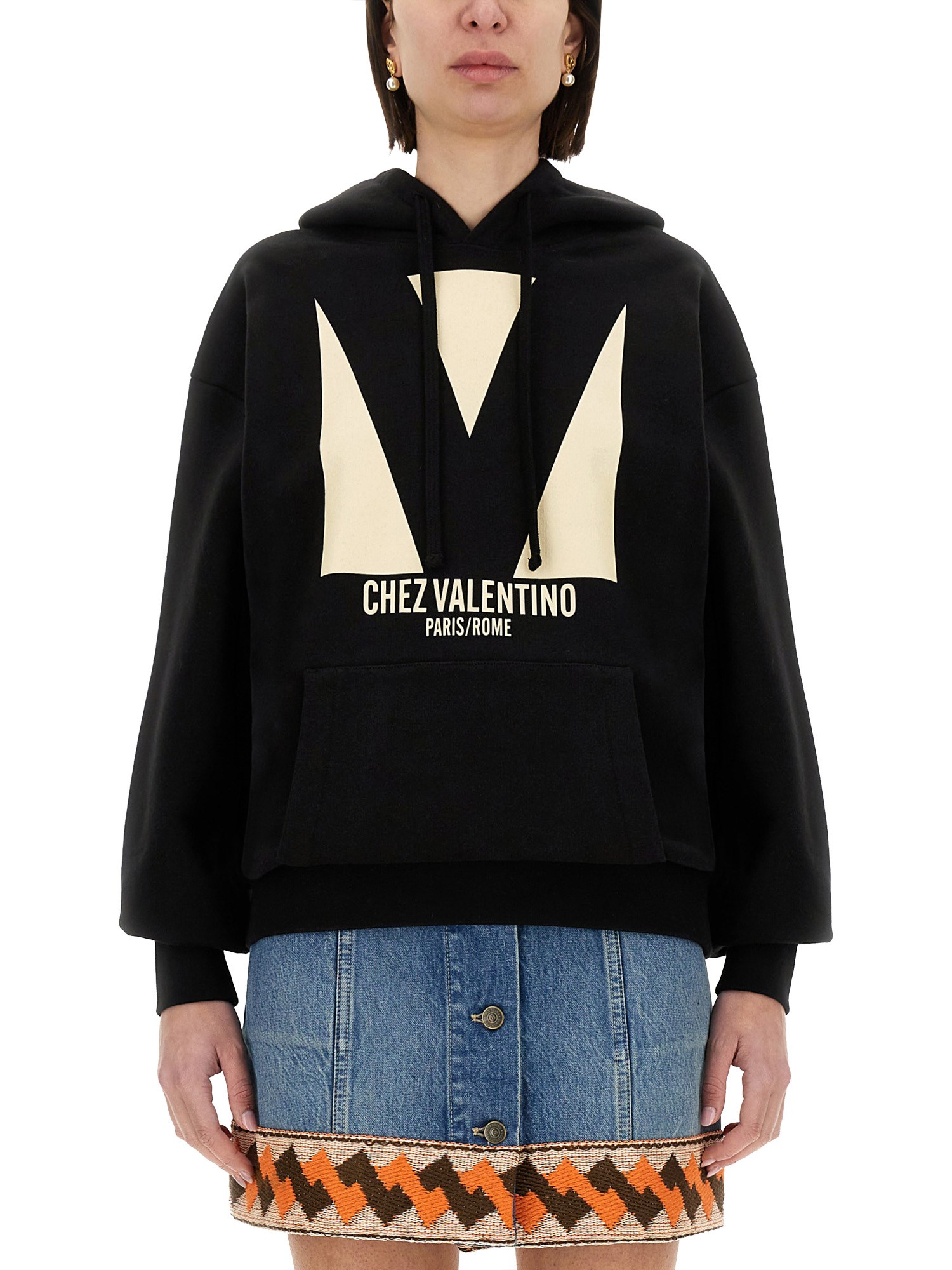 パーカー・フーディ Valentino Garavani Black Cotton Sweatshirt black-cotton-vlogo-valentino-