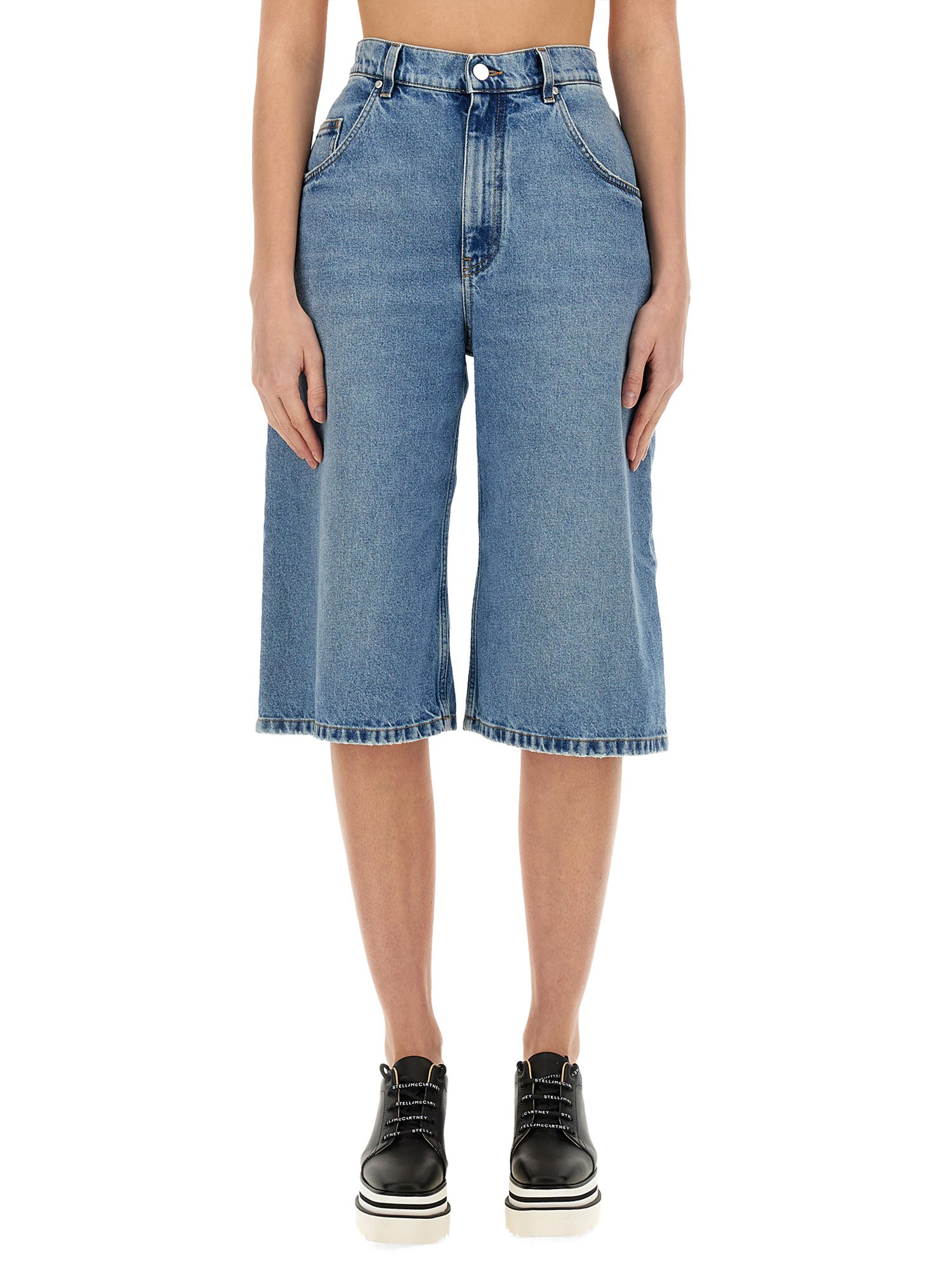 Stella Mccartney Denim Bermuda Shorts In Denim