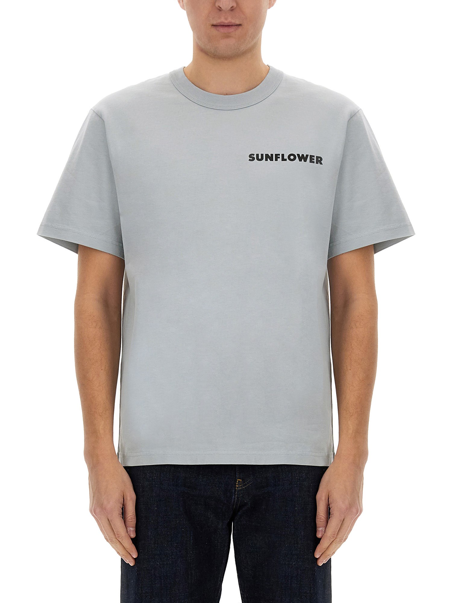 Sunflower T-shirt With Logo In Baby Blue