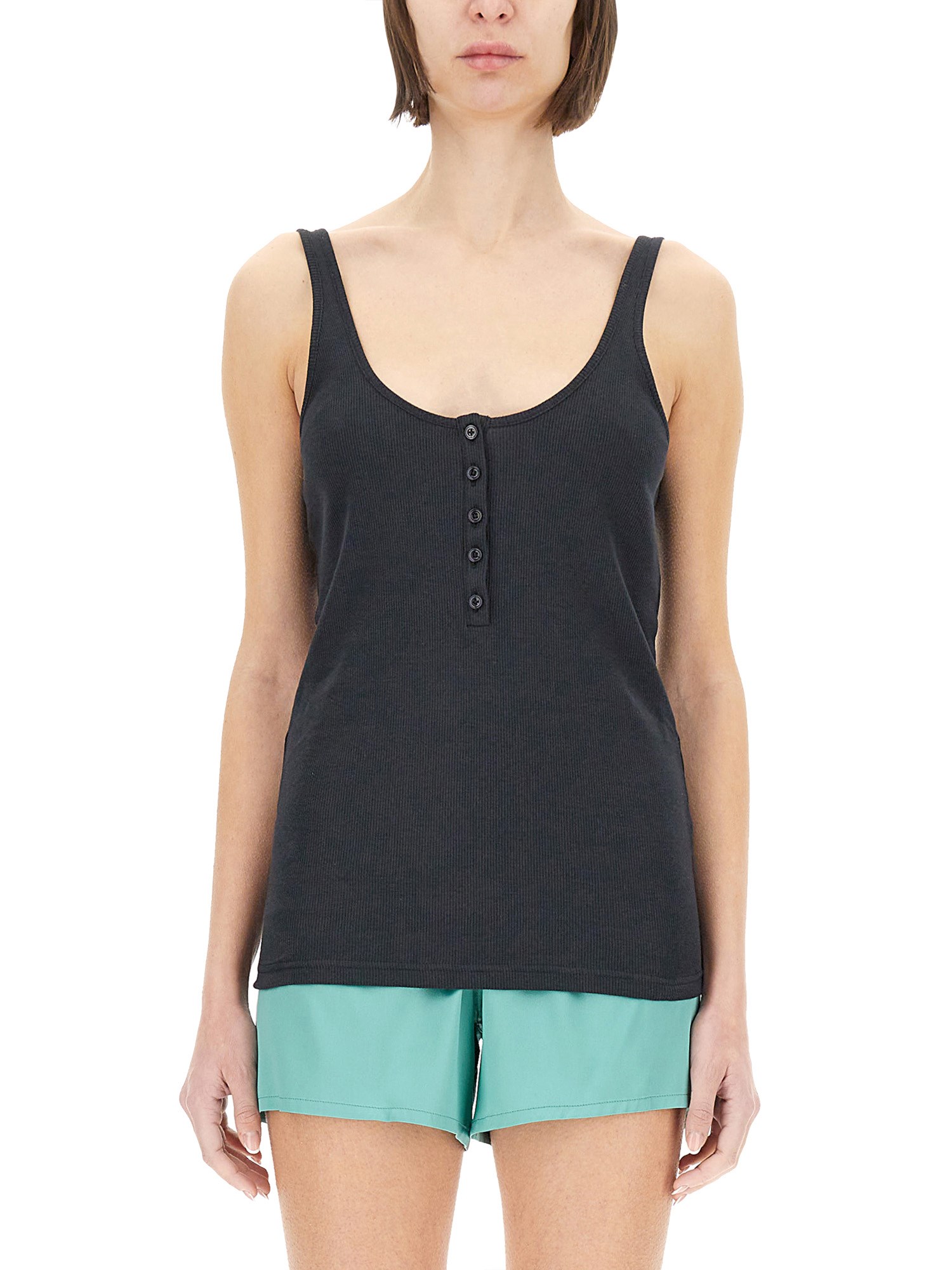 Tom Ford Cotton Blend Rib Jersey Tank Top In Black