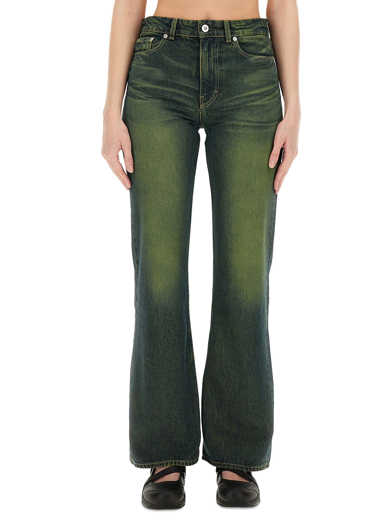 Our Legacy Women S Boot Cut Jeans Malibu Sand Wash In Green