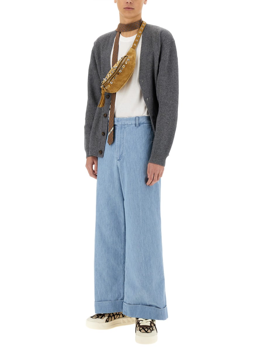 PANTALONE IN DENIM CON RISVOLTO