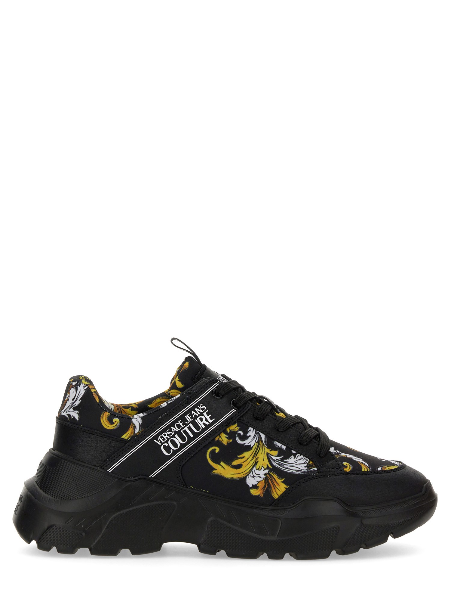 Shop Versace Jeans Couture Speedtrack Bottom Sneaker In Black