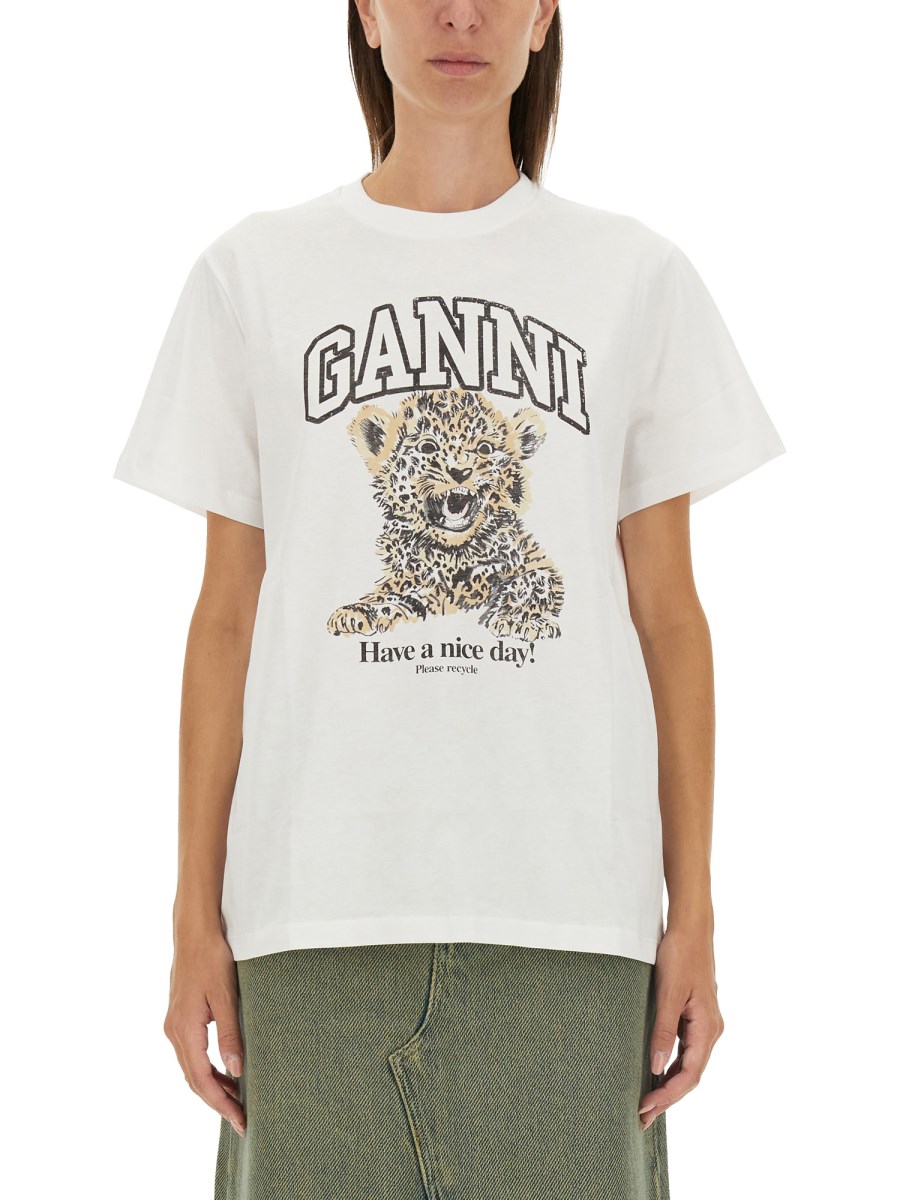 T-SHIRT CON STAMPA LEOPARDO 