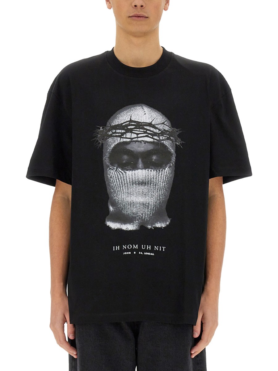 T-SHIRT CON STAMPA CROWN MASK 