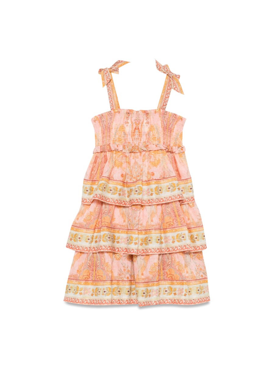 wylie	tiered	shirred	dress