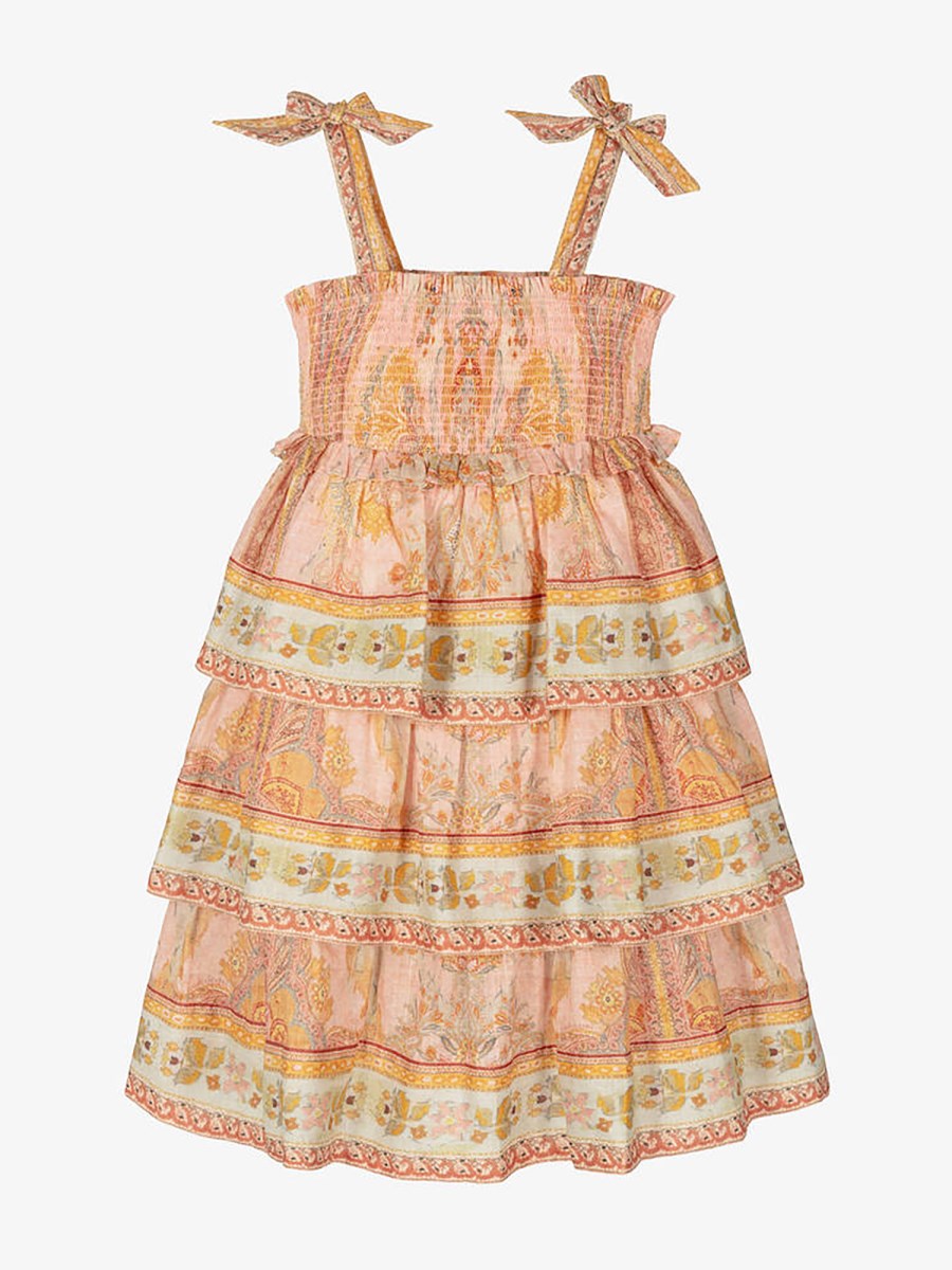 wylie	tiered	shirred	dress