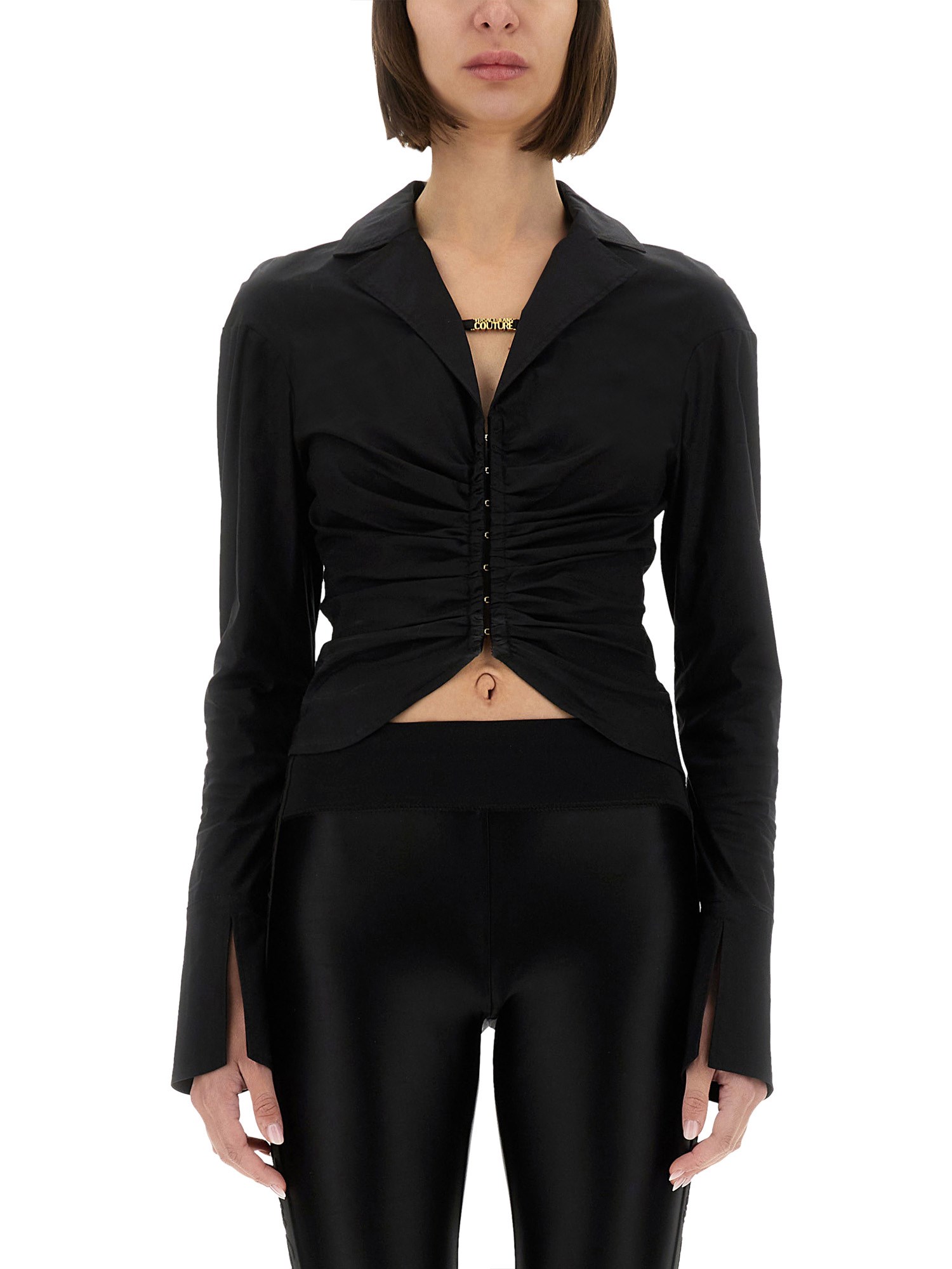 Tシャツ・カットソー VERSACE JEANS SHIRT WITH RUFFLES AND \