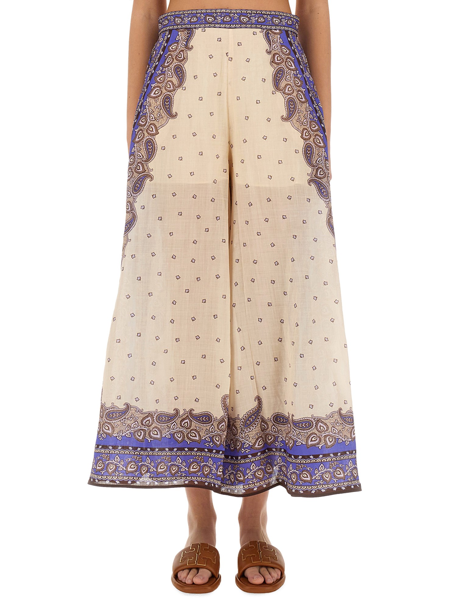 Shop Zimmermann Cropped Pants "maxine" In Multicolour