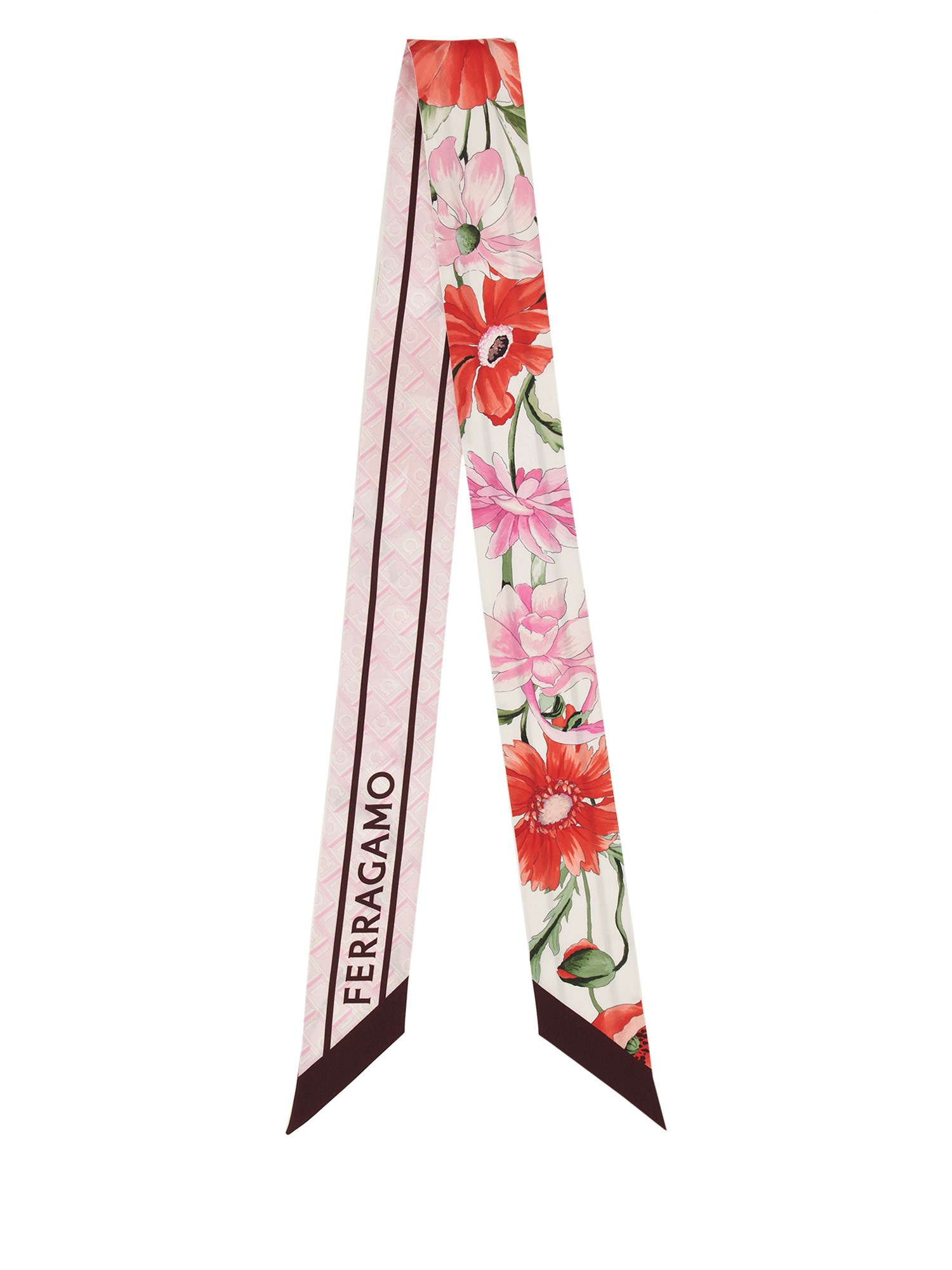Ferragamo Floral Print Rectangular Scarf In Multicolour