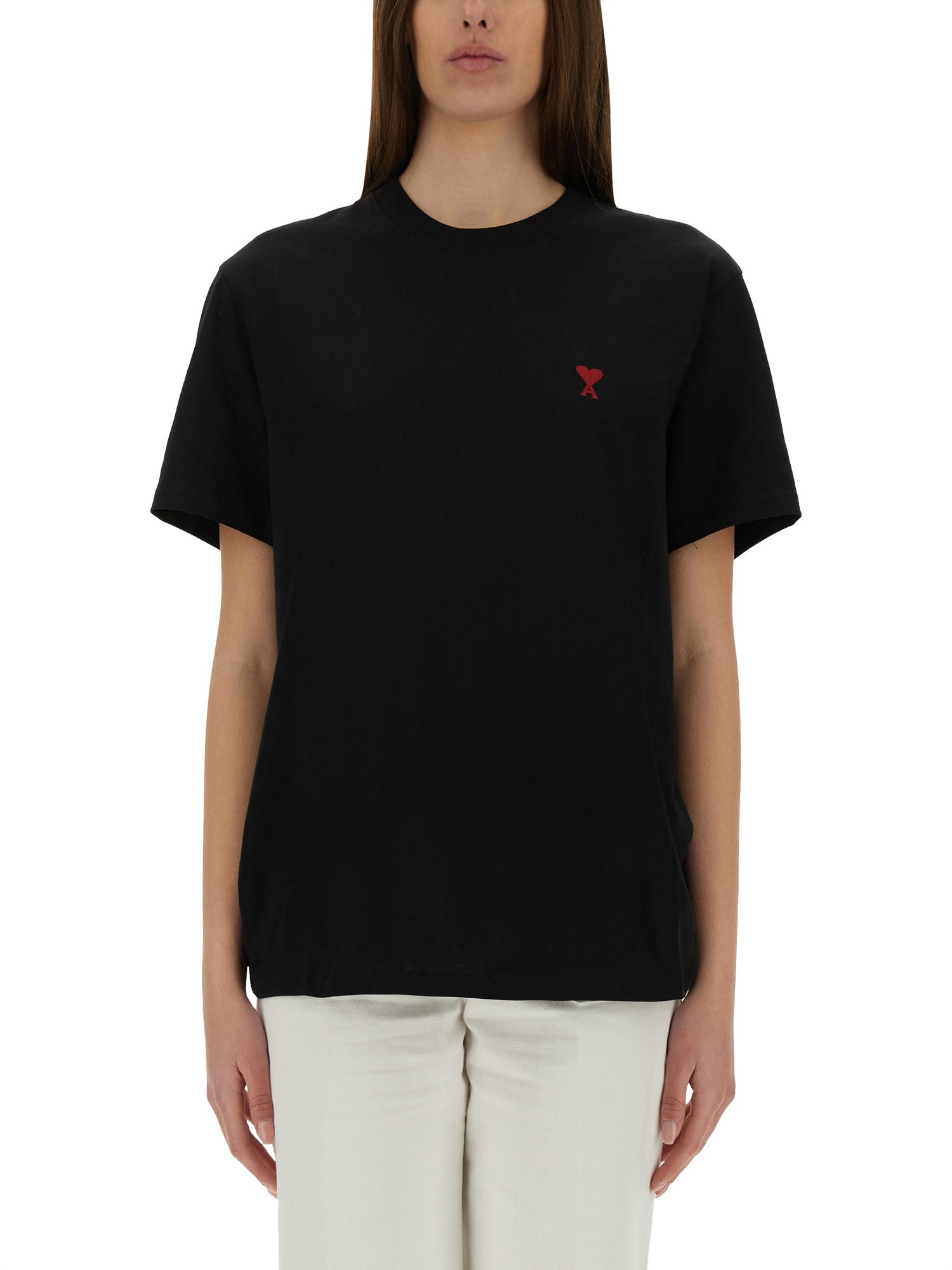 Shop Ami Alexandre Mattiussi T-shirt With Logo In Black