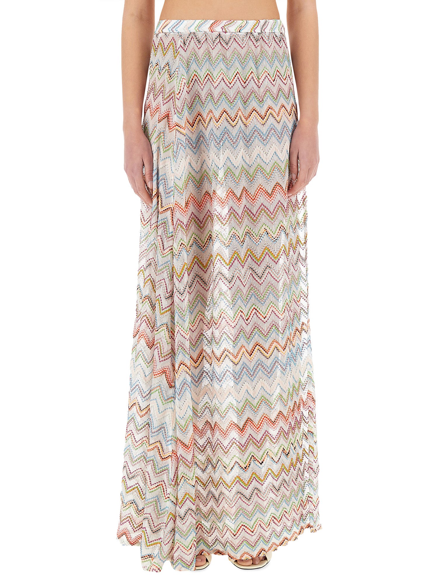 Missoni Zig Zag Knit Cover-up Skirt In Multicolour