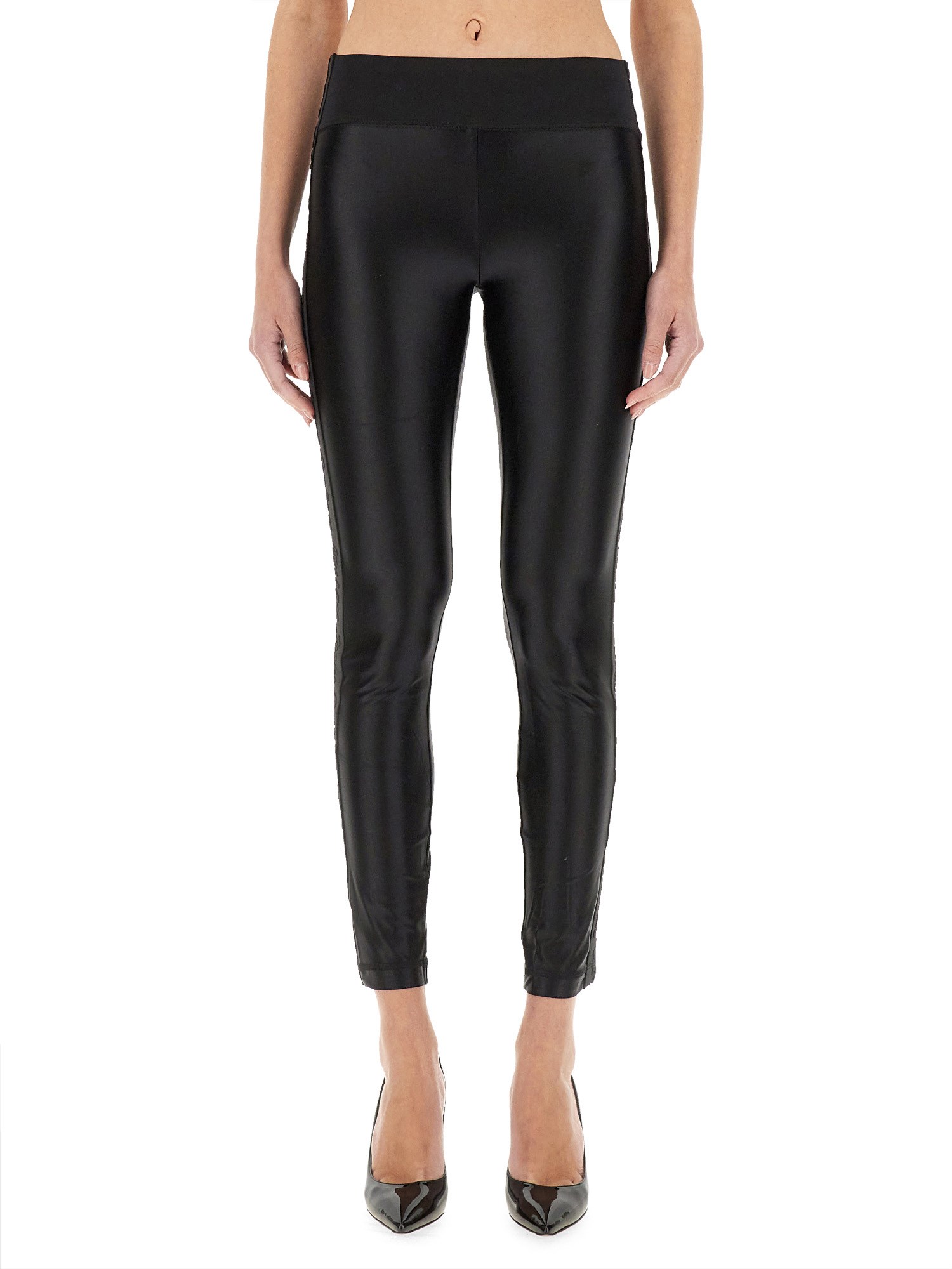 Versace Jeans Couture Slim Fit Shiny Finish Ankle Length Leggings